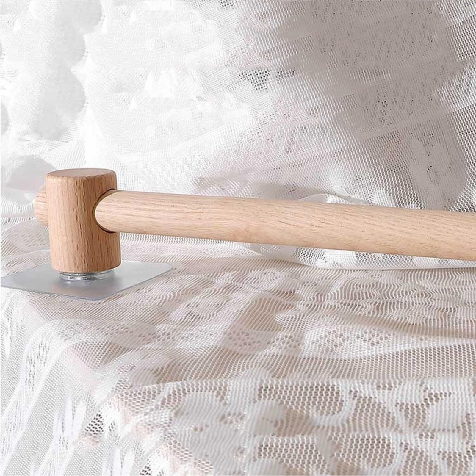 Drewniany karnisz, design, montaż samoprzylepny, bez otworów, idealny do małych, solidnych i pojedynczych prętów 140 cm, łatwy w użyciu, eleganckie wykończenie