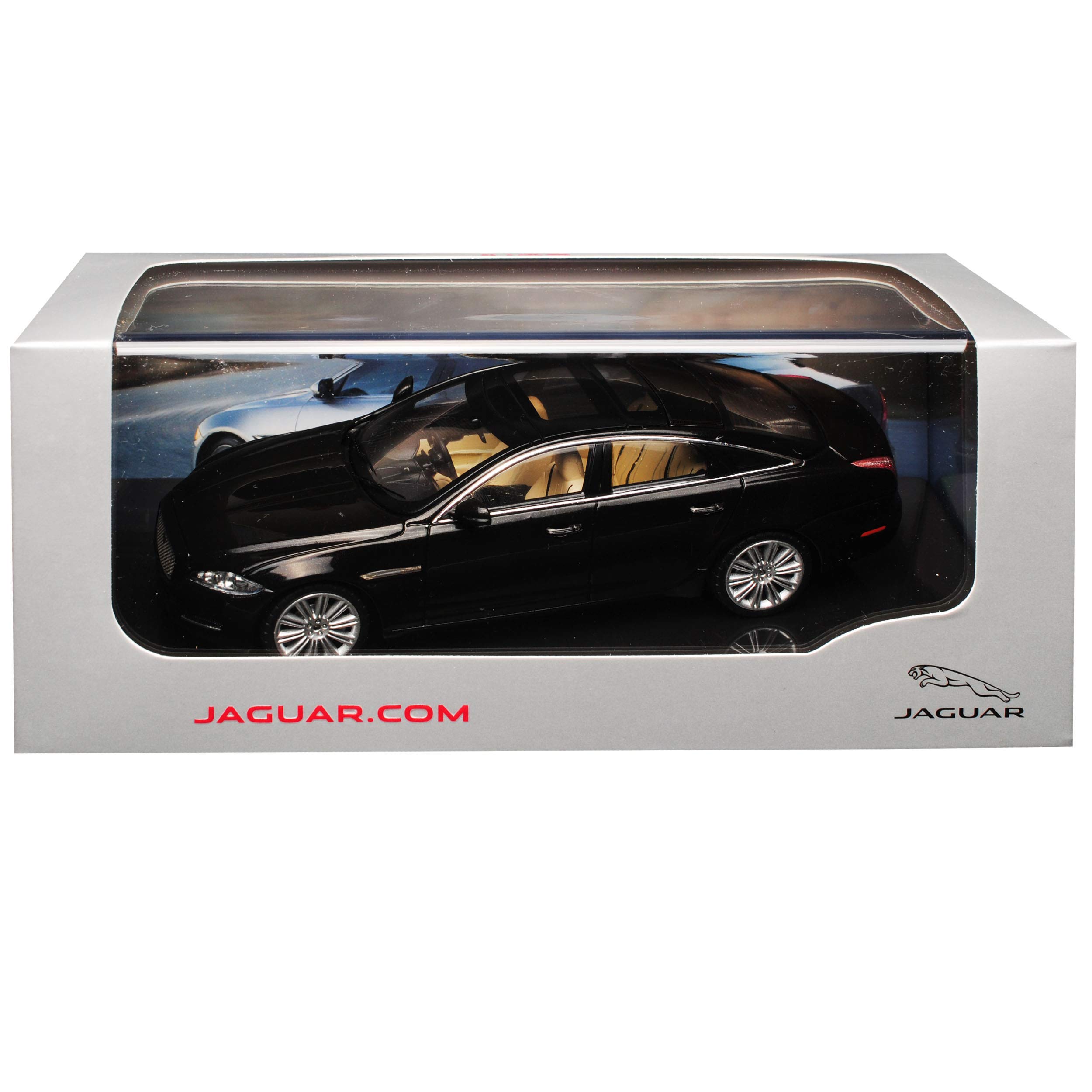 Jaguar XJ X351 Limousine Schwarz Amethyst Ab 2009 1/43 PremiumX Modell Auto mit individiuellem Wunschkennzeichen