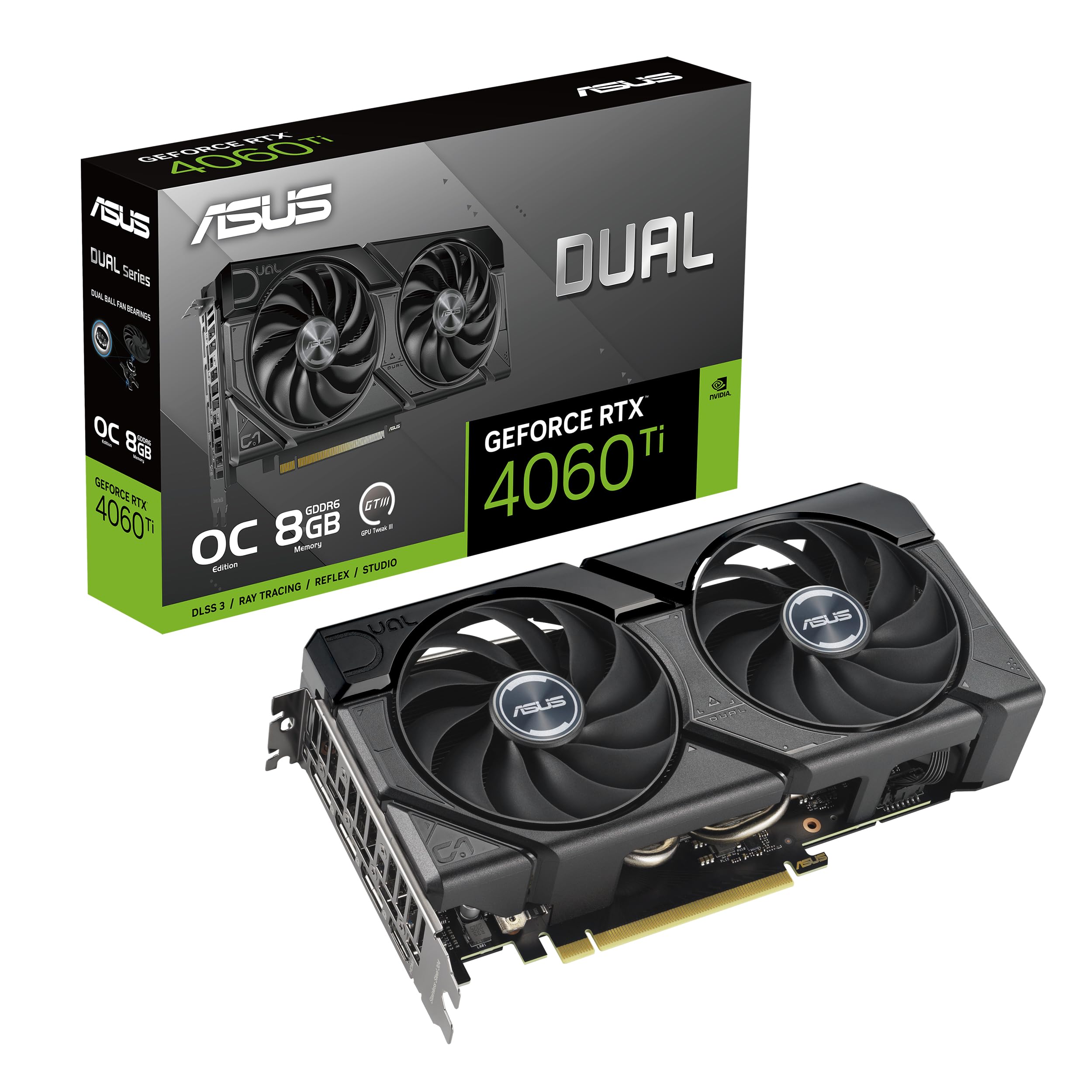 ASUS Dual GeForce RTX 4060 Ti EVO OC Edition 8GB GDDR6 、Axial-tech ファン設計、0dB テクノロジー/DUAL-RTX4060TI-O8G-EVO 国内正規代理店品