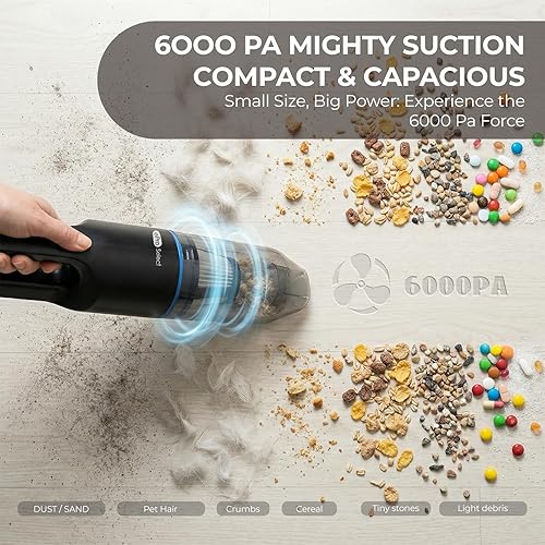 Miniatura 2 de Apical Life Aspiradora de mano inalámbrica, motor sin escobillas de 10000 Pa, aspiradora de coche de succión fuerte, 1.6 libras, mini aspiradora