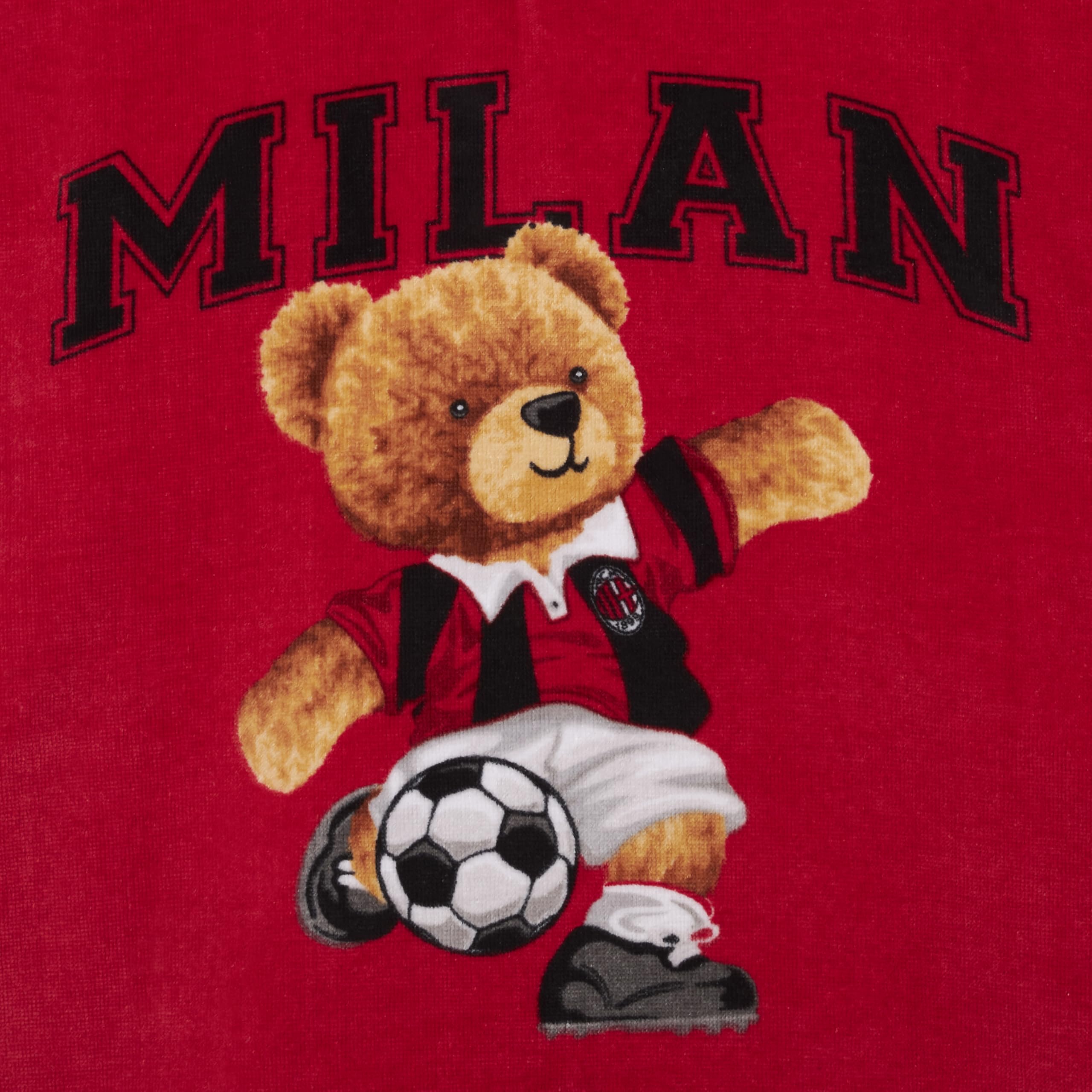 AC Milan Poncho Bambino 60x120cm, 100% Cotone, Prodotto Ufficiale