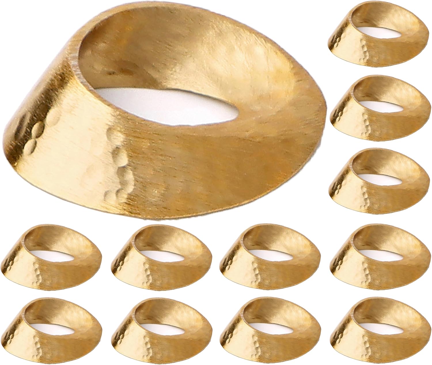 ALPHA Living HOME Metal Napkin Rings Set of 12 - Gold Mobius Design for Table Decor, Elegant Napkin Holders for Dinner, Wedding, Party, Holiday, Thanksgiving, Christmas & Everyday Use