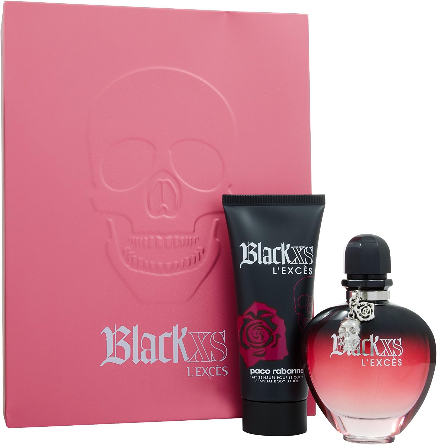 Black Xs L'exces By Paco Rabanne For Women Eau De Parfum Spray 2.7 Oz & Body Lotion 3.4 Oz