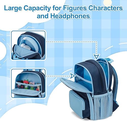 Miniatura 9 de LoDrid Mochila compatible con Tonie Box, funda de transporte con múltiples bolsillos para auriculares, cargador y accesorios, bolsa de