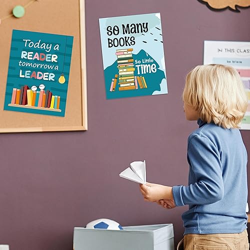 Miniatura 4 de easykart labels 6 coloridos carteles de lectura para decoración de biblioteca de aula para la escuela, carteles de lectura para escuela primaria,