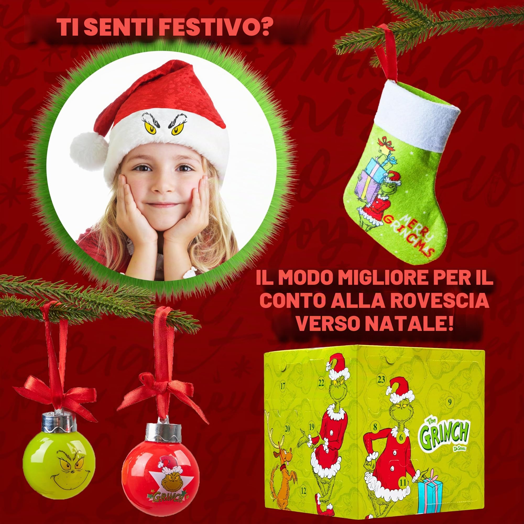 The Grinch Calendario Avvento 2025 Donna Adolescenti Decorazioni Natalizie Countdown Natale Calendari Avvento 24 Sorprese Calzini Portachiavi