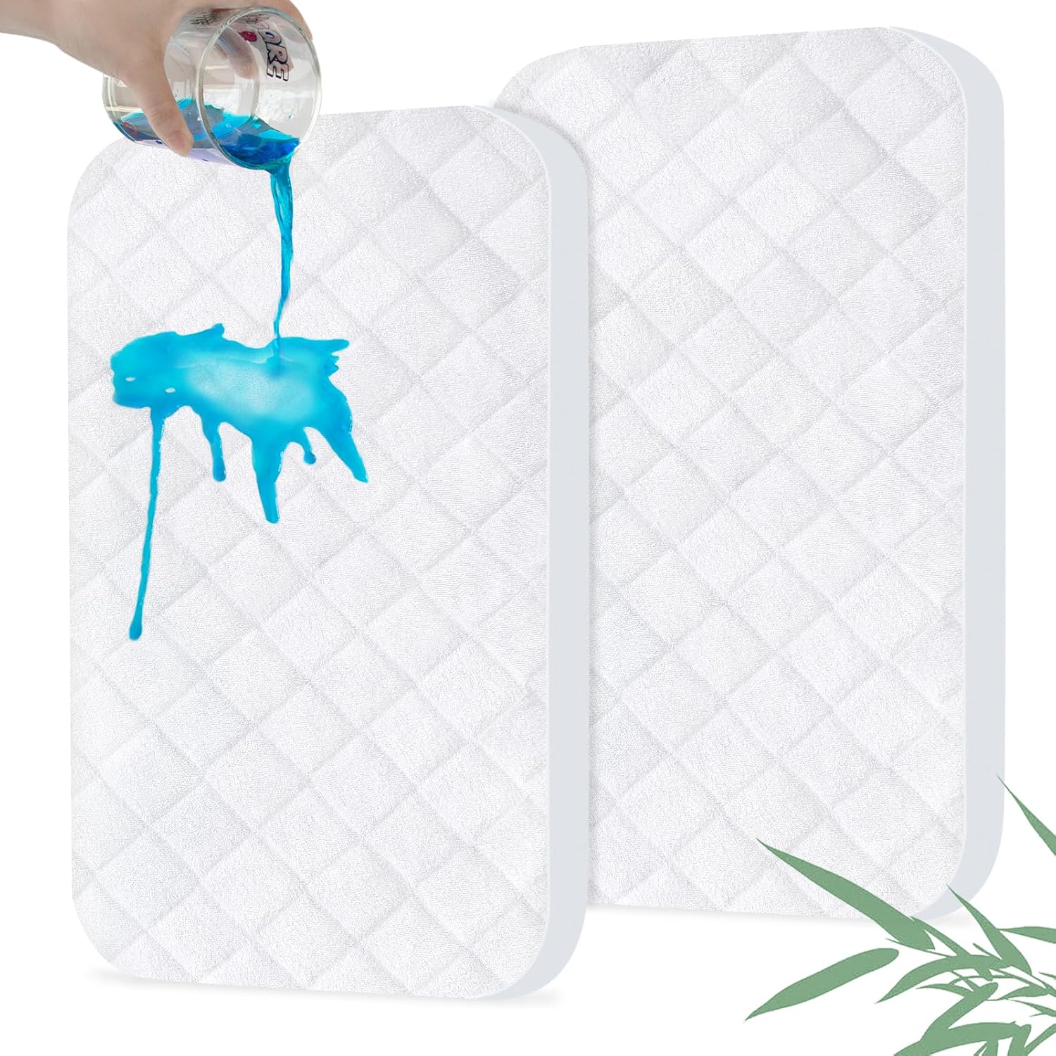 Waterproof Bassinet Mattress Pad Protector Cover 33x19, 2 Pack