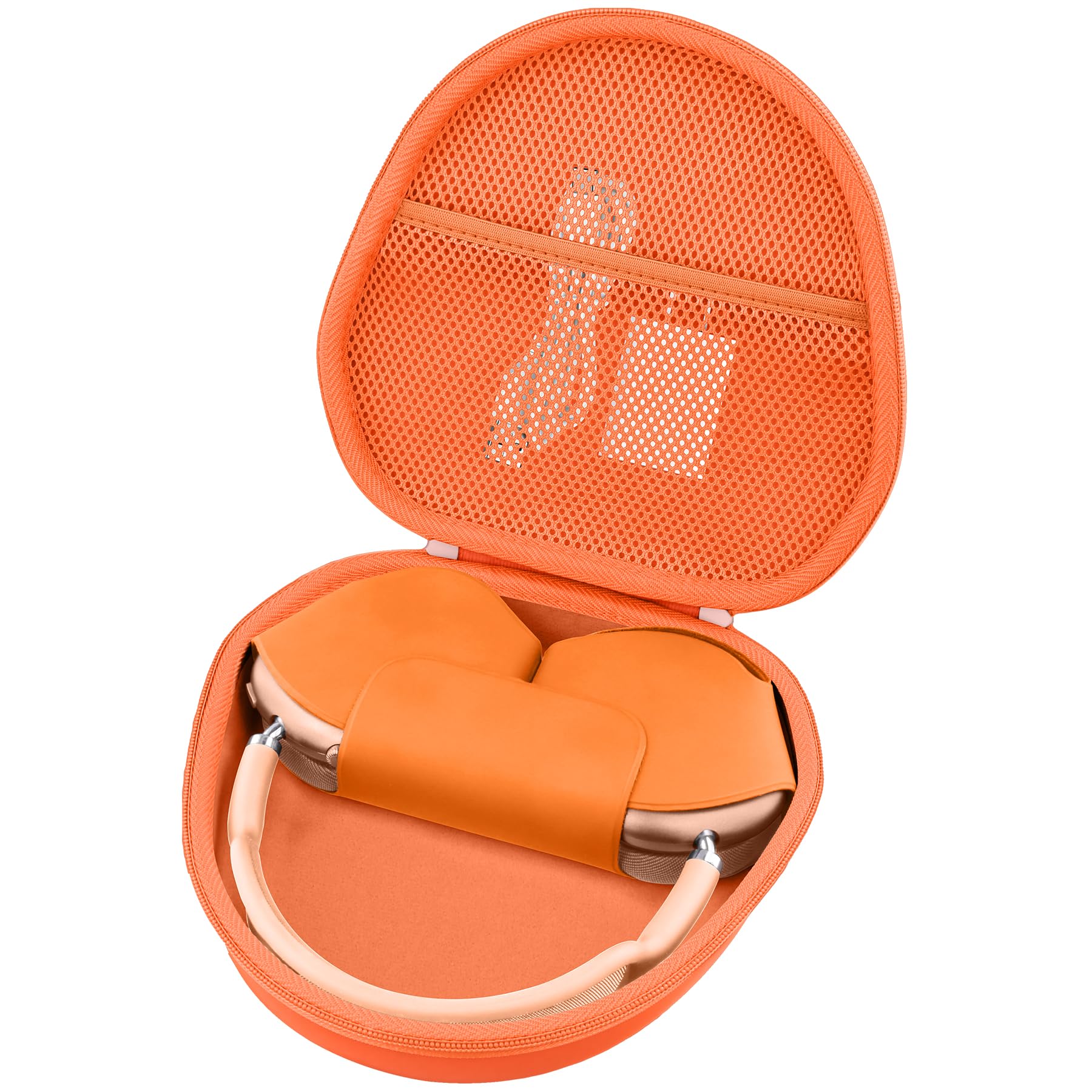 khanka Case for Apple Airpods Max/Max 2 Wireless Over-Ear Headphones,Orange | EVA Hard Shell, Mesh Pocket Accessory Storage, Travel-Ready Portable Storage for Apple Airpods Max 2 Headphones