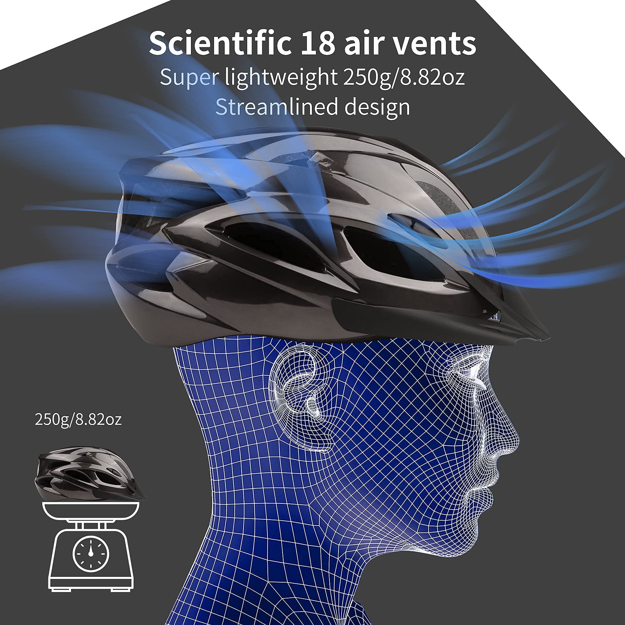 Shinmax Casco Bici Uomo Donna Con LED Luce Di Sicurezza Casco MTB Con