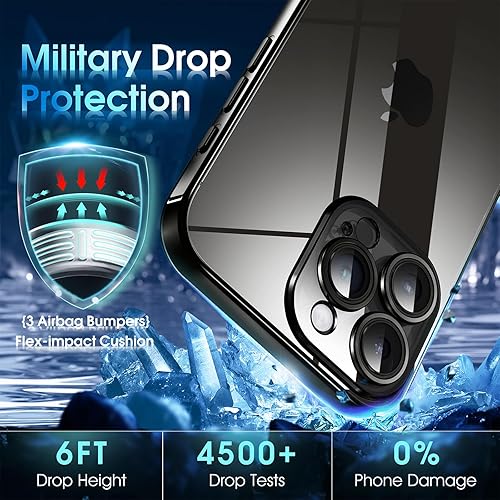 Miniatura 4 de Supdeal Funda transparente para iPhone 15 Pro Max, No se pone amarillenta Protección de cámara Prueba de caída de grado militar, transparente a