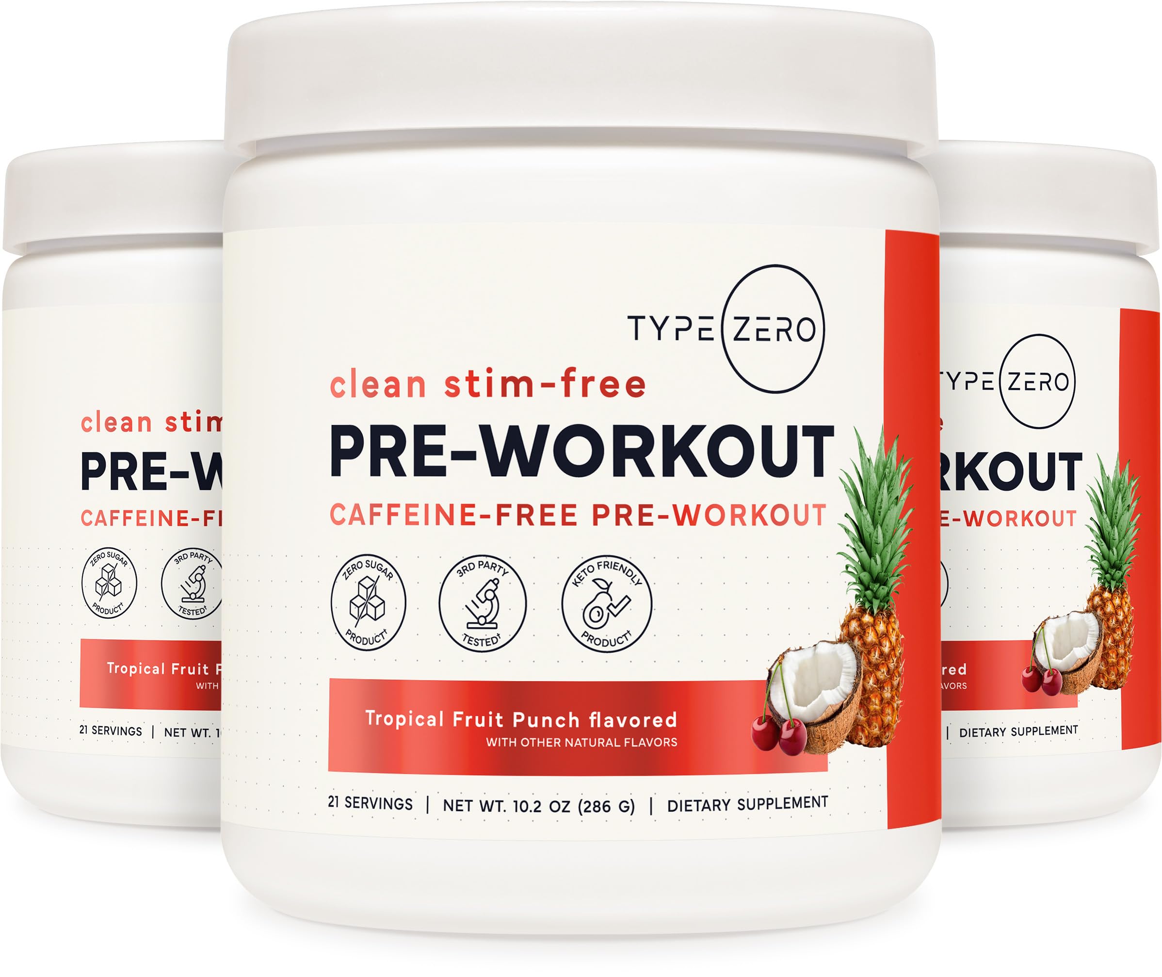 Type Zero Clean Stim Free Pre Workout Powder (Tropical Fruit Punch) 21 Serv — Amazon image 8