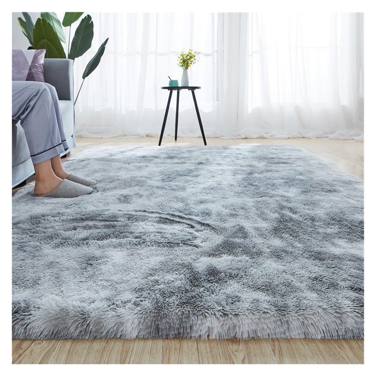 Floor Rugs 60 x 110 cm Wool Carpet Cold Floors Luxurious Soft for Sofa Home Room Hallway Kitchens, Light Grey
