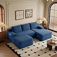 Vista 40 de Sofás seccionales de 96 pulgadas para sala de estar, sofá de nube tapizado en forma de L, sofás modulares modernos con diván