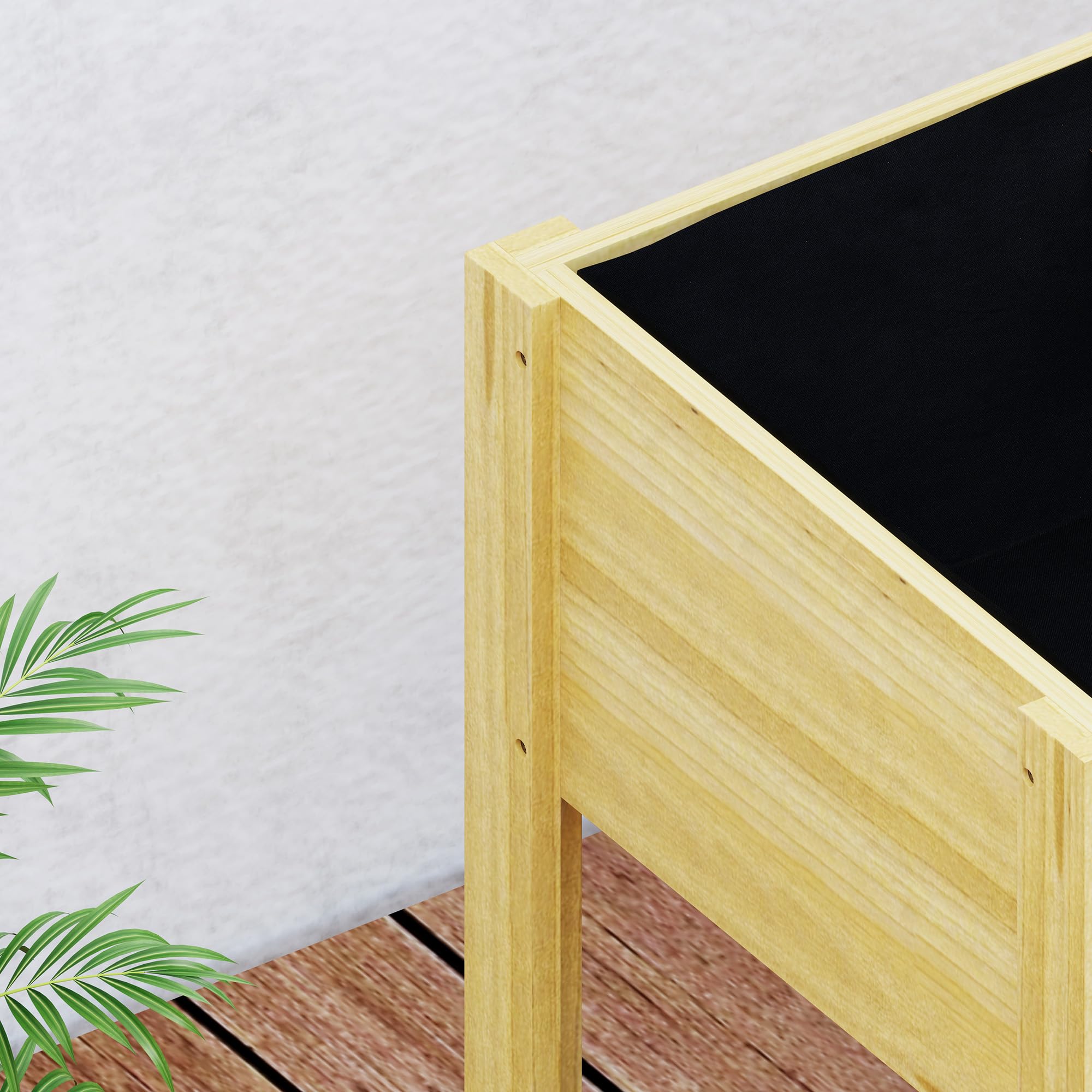 Outsunny Huerto Urbano de Madera Mesa de Cultivo con Paneles Acrílicos Jardinera Elevada para Cultivo Flores Vegetales en Jardín Terraza 75x46x60,5 cm Natural