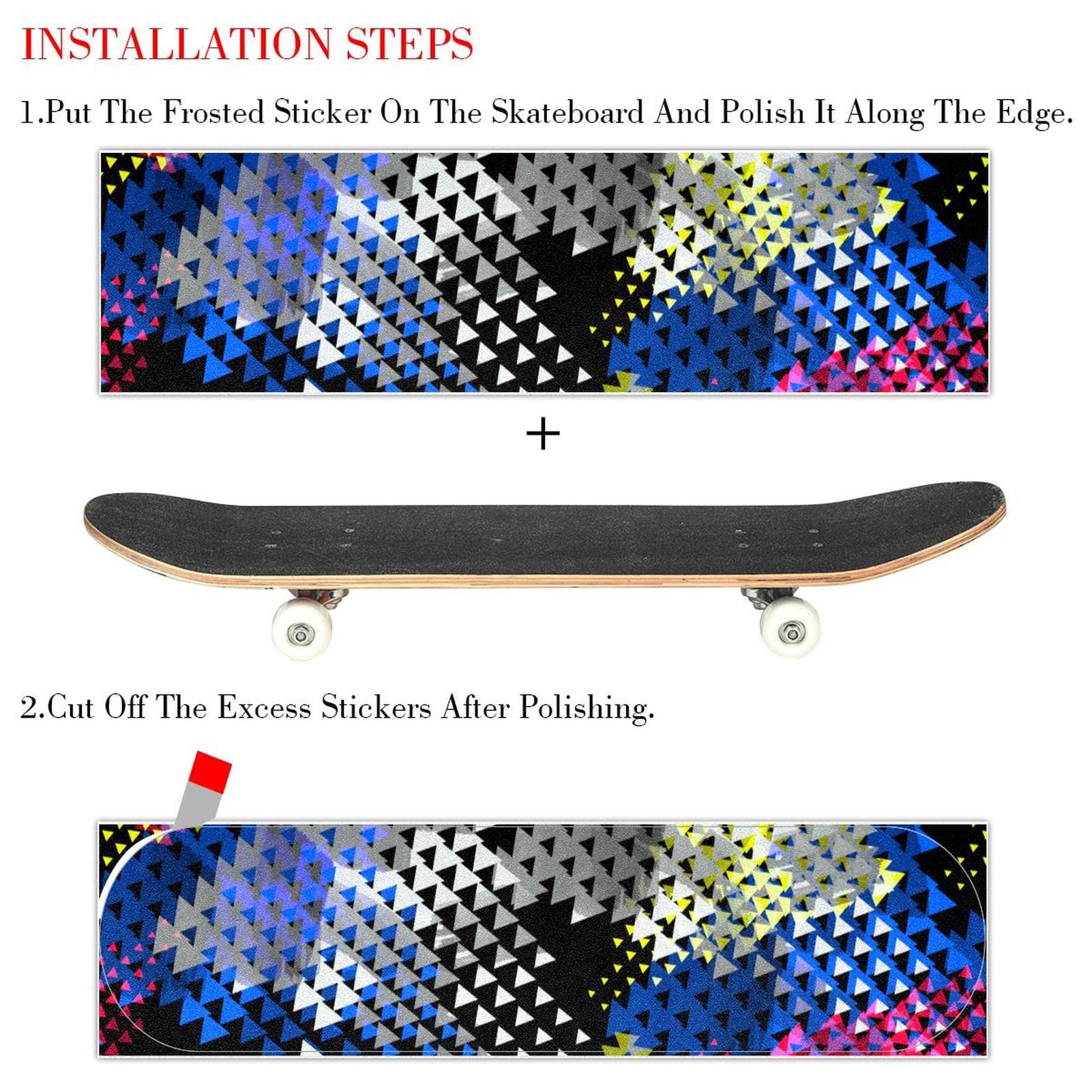 Abstrakte Grafiken, Skateboard-Griptape, Schleifpapier, Longboard-Aufkleber, Scooter, Deck, Sandpapier, 2 Stück
