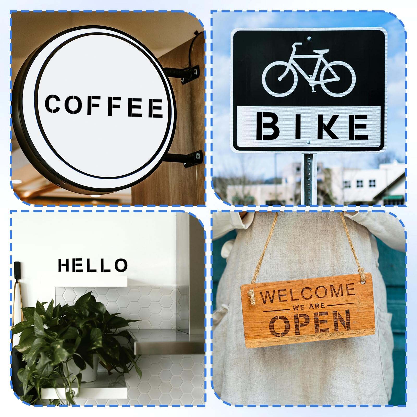 Piriuuo 36 Pcs Letter Stencils 4 Inch, Flexible Letter Stencils for Painting DIY Crafts Reusable & Washable Number Stencil 4 Inch on Wall Paper Wood Floor Fabric - Image 6