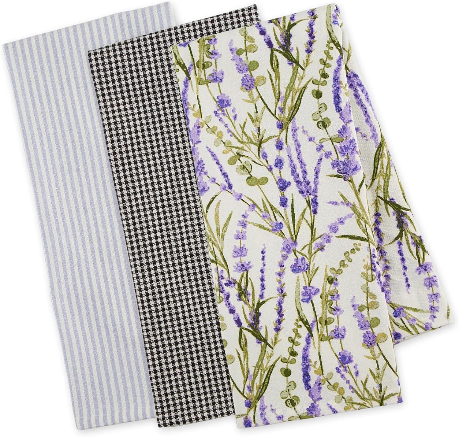 Design Imports 28x18 inches, 100% Cotton Dishtowels, Lavender Fields (Set of 3)