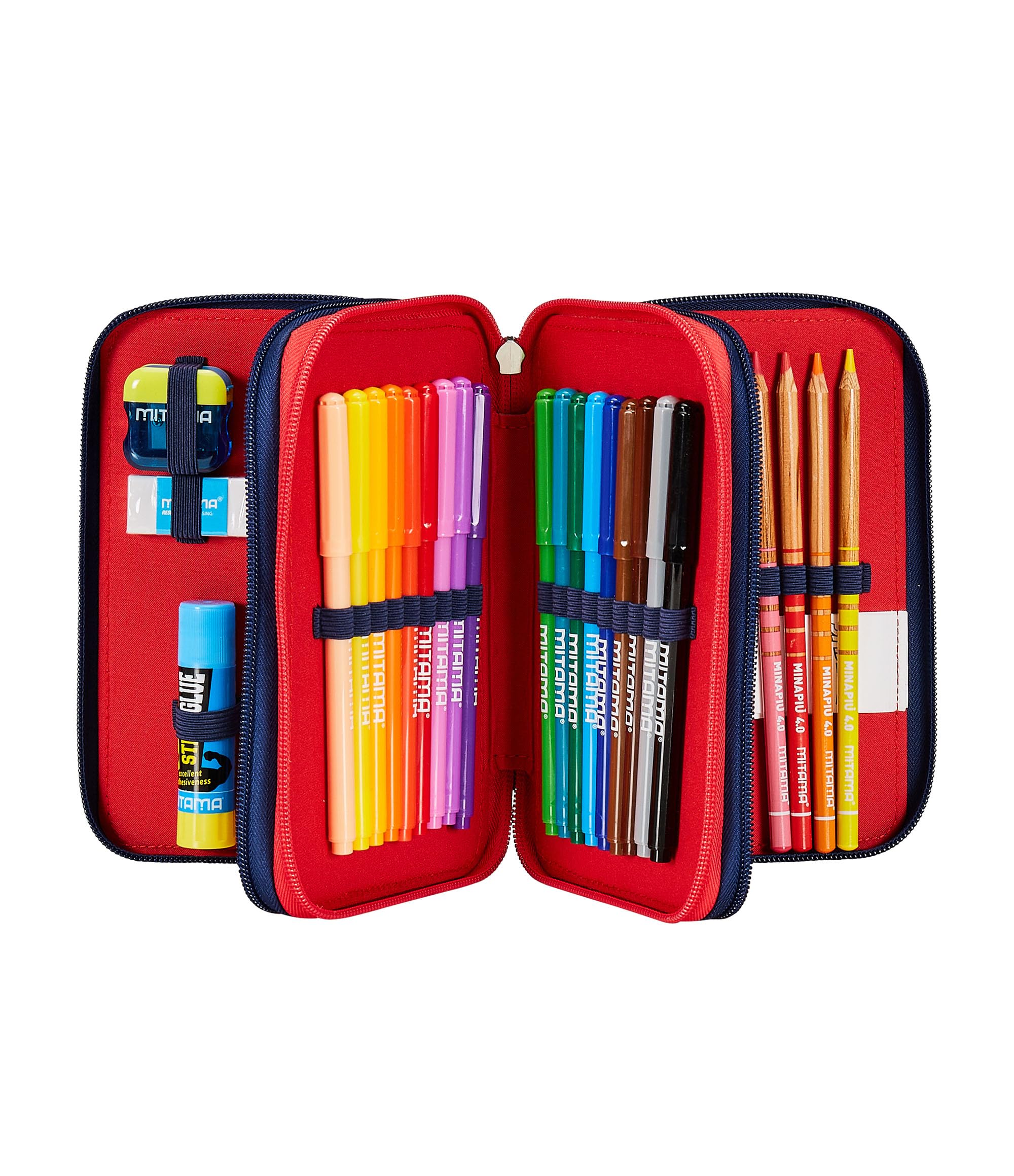 Seven Astuccio Scuola 3 Scomparti, SPIDER-MAN - WEBBED WONDER, Blu Rosso - Portapenne Multi Scomparto Con Matite, Penne e Colori