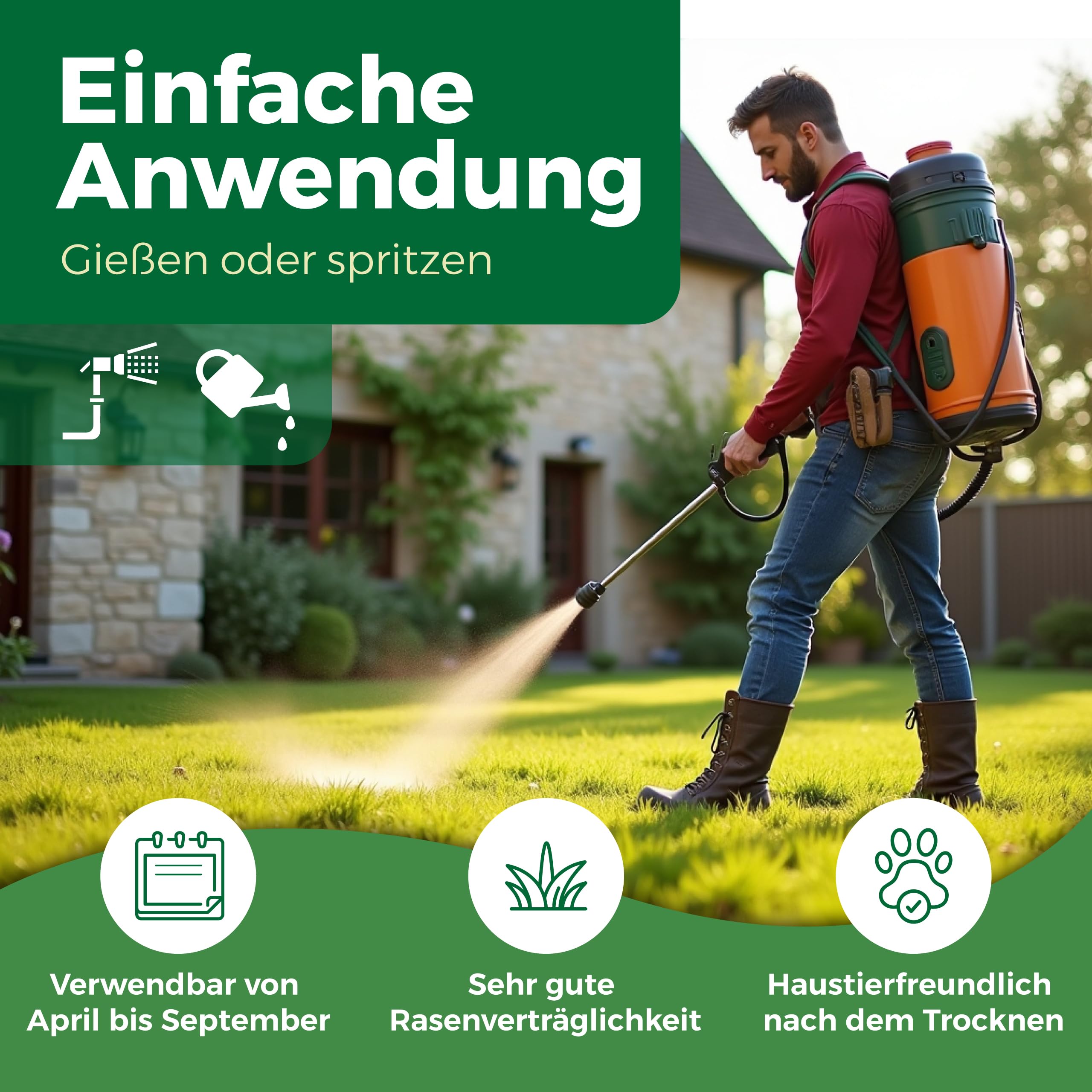 PROTECT GARDEN Universal-Rasenunkrautfrei Loredo Quattro Rasen-Unkrautvernichter gegen hartnäckige Unkräuter mit 4-fach Wirkung, 400 ml