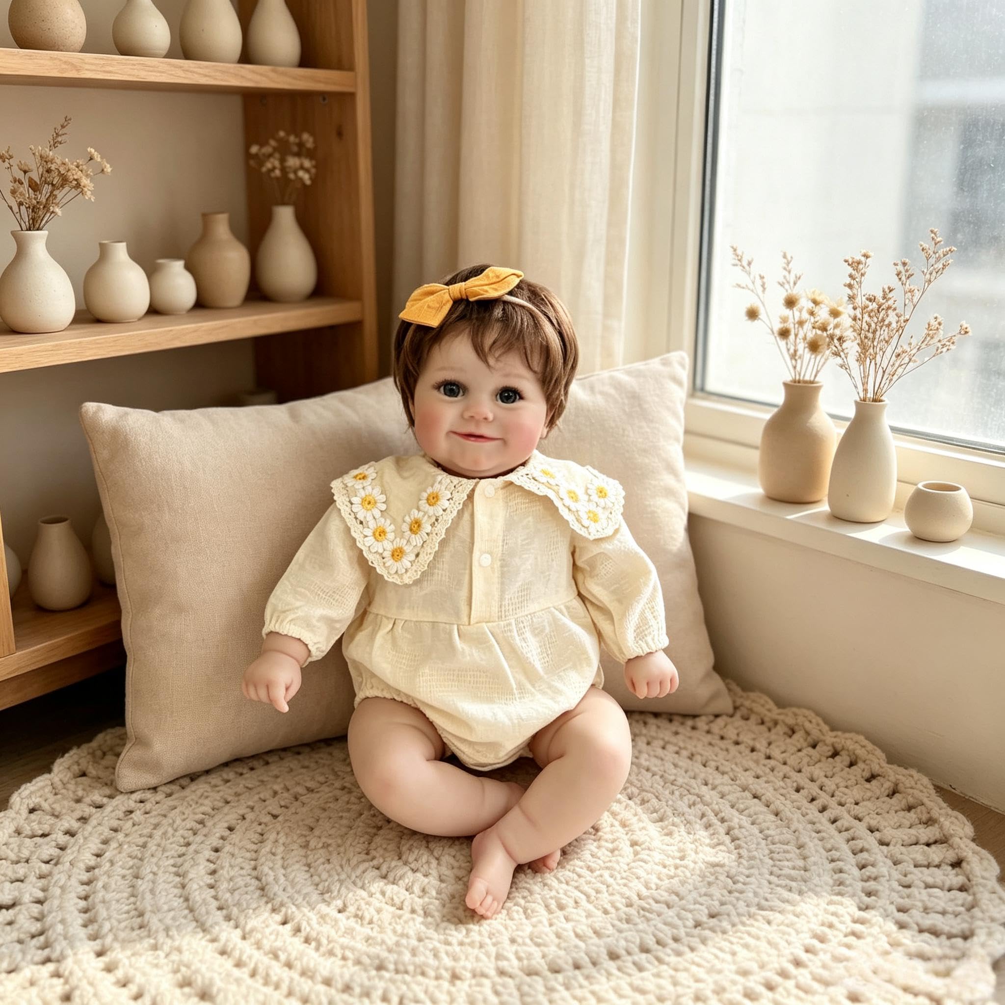 RXDOLL Realistyczne lalki Reborn Baby Dolls silikonowe na całe ciało, 50 cm, realistyczne, noworodek, dziewczynka z pełnym winylowym korpusem, prawdziwe prezenty dla lalek, zestaw zabawek z