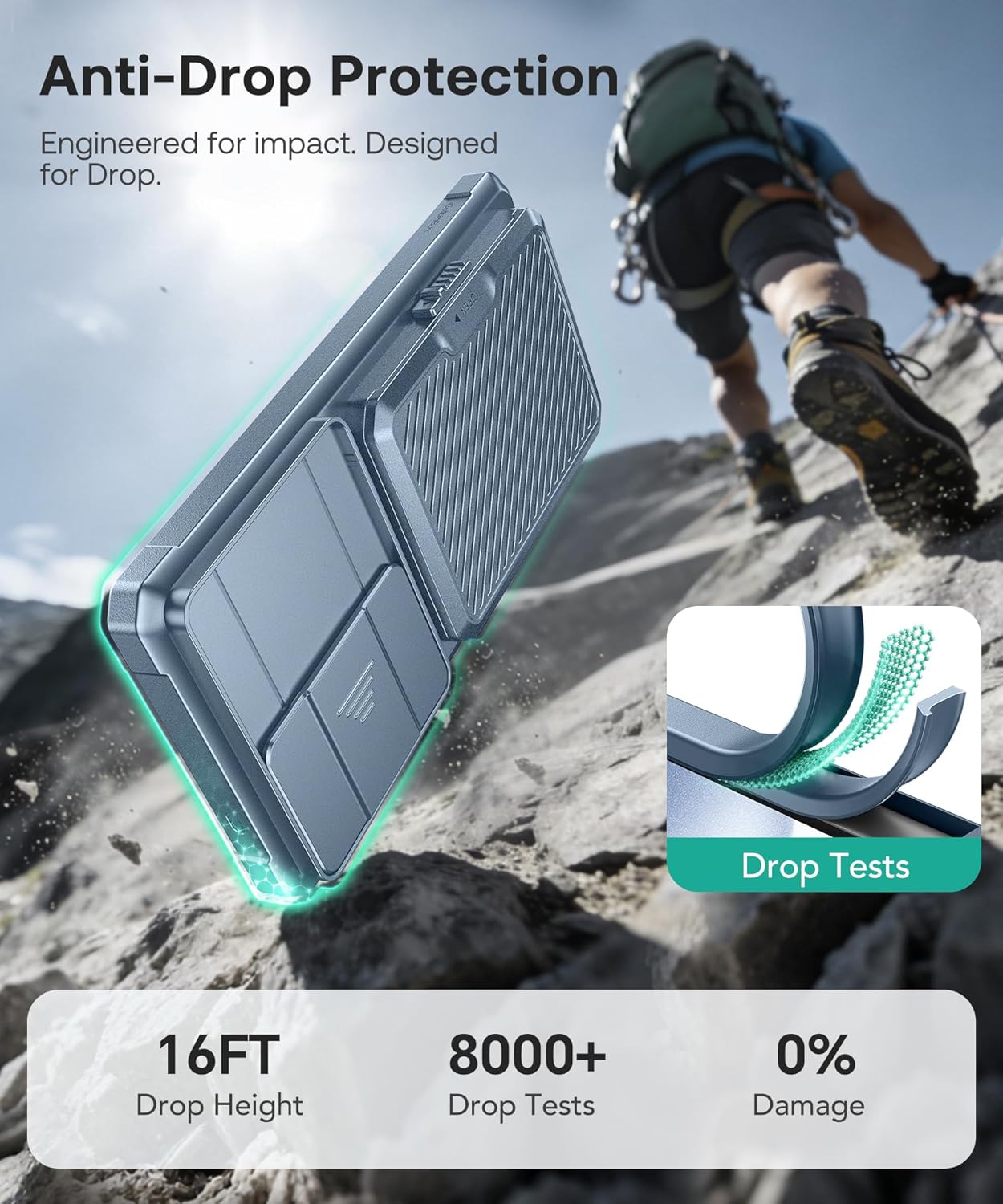 GolbinBox for Samsung Galaxy S26 Ultra Case with Card Holder & Slide Camera Cover, Built-in Safety Lock and RFID Protection, Holds 4-5 Cards or Cash, Galaxy S26 Ultra Case Wallet 6.9'', Dragonfly Blue