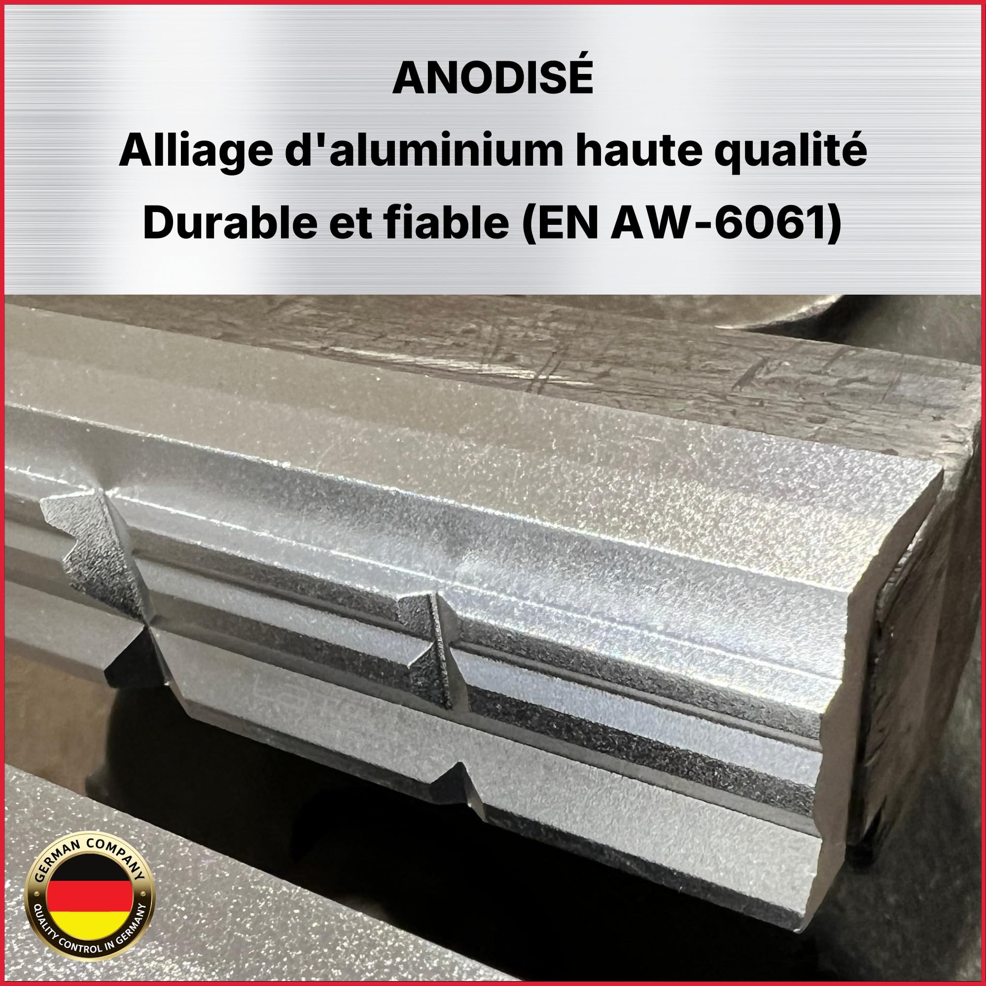 Mors de protection pour étau 150 mm – haute qualité, fixation magnétique, pour matériaux ronds et plats, aluminium anodisé, 2 mors doux, entreprise allemande