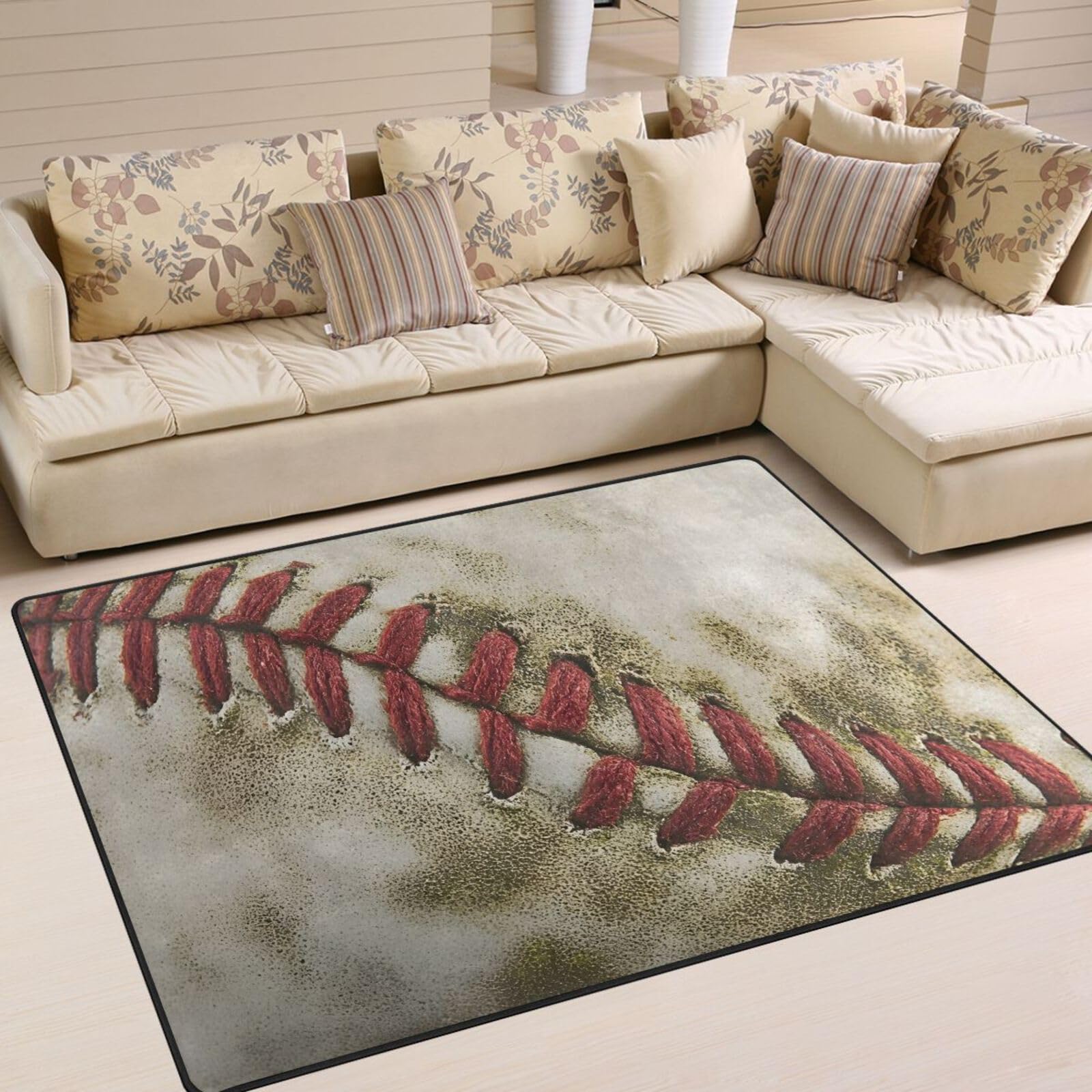 Tapis baseball antidérapant grand format pour sécuriser le sol du salon et couloir