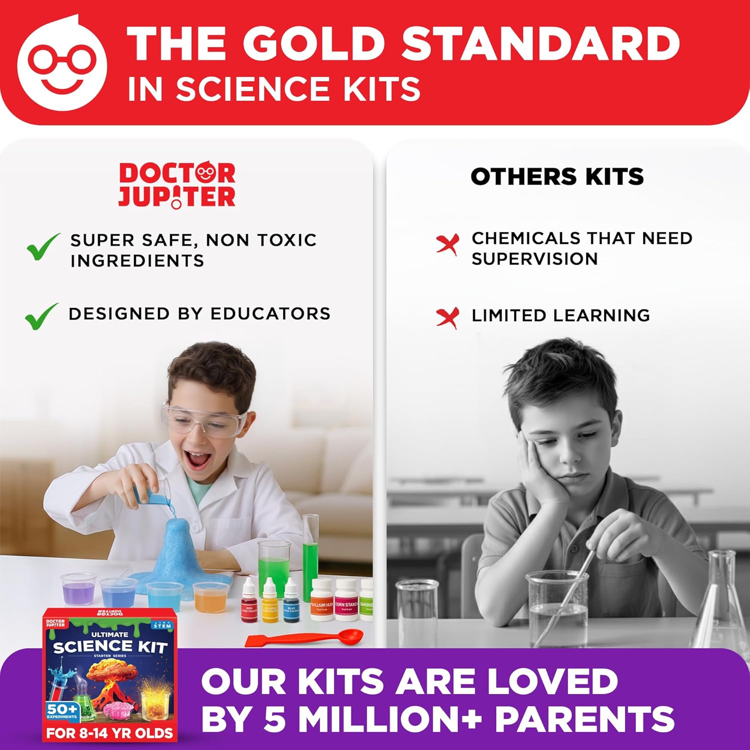 Doctor Jupiter Ultimate Science Kit, Chemistry Set for Kids Ages 8-10-12-14 | Birthday Gift Ideas for Boys & Girls 8,9,10+ Years Old | STEM Toy with 50+ Experiments | Learning & Educational Projects - Image 8