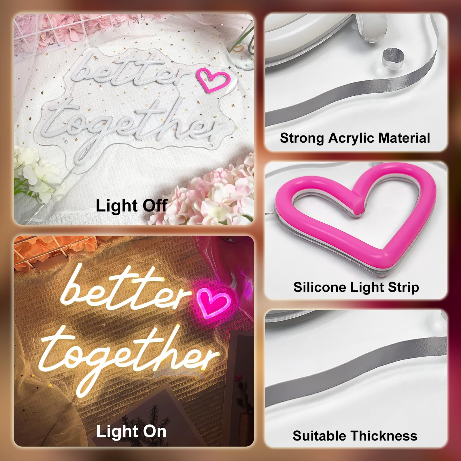 Amazon.co.jp: Better Together ネオンサイン LEDライト Better