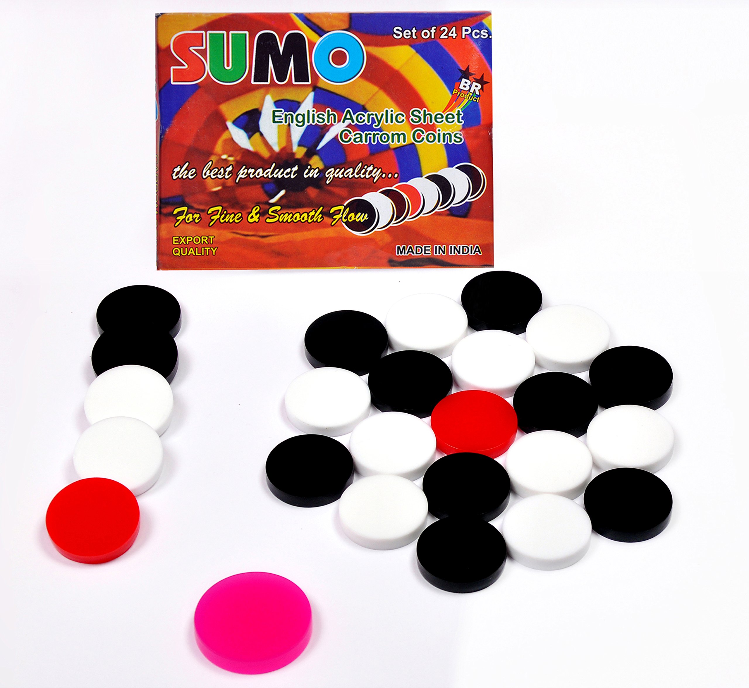 GTS Acrylic Carrom Coins with 6MM Striker