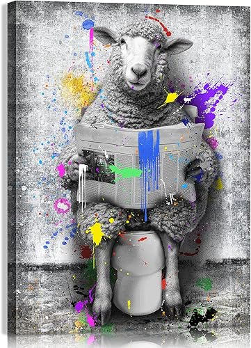 Vista 37 de Mistyefly Decoración Divertida para Baño Carteles Divertidos para Baño - Burro Leyendo Materiales en Decoración de Inodoro Carteles de Animales