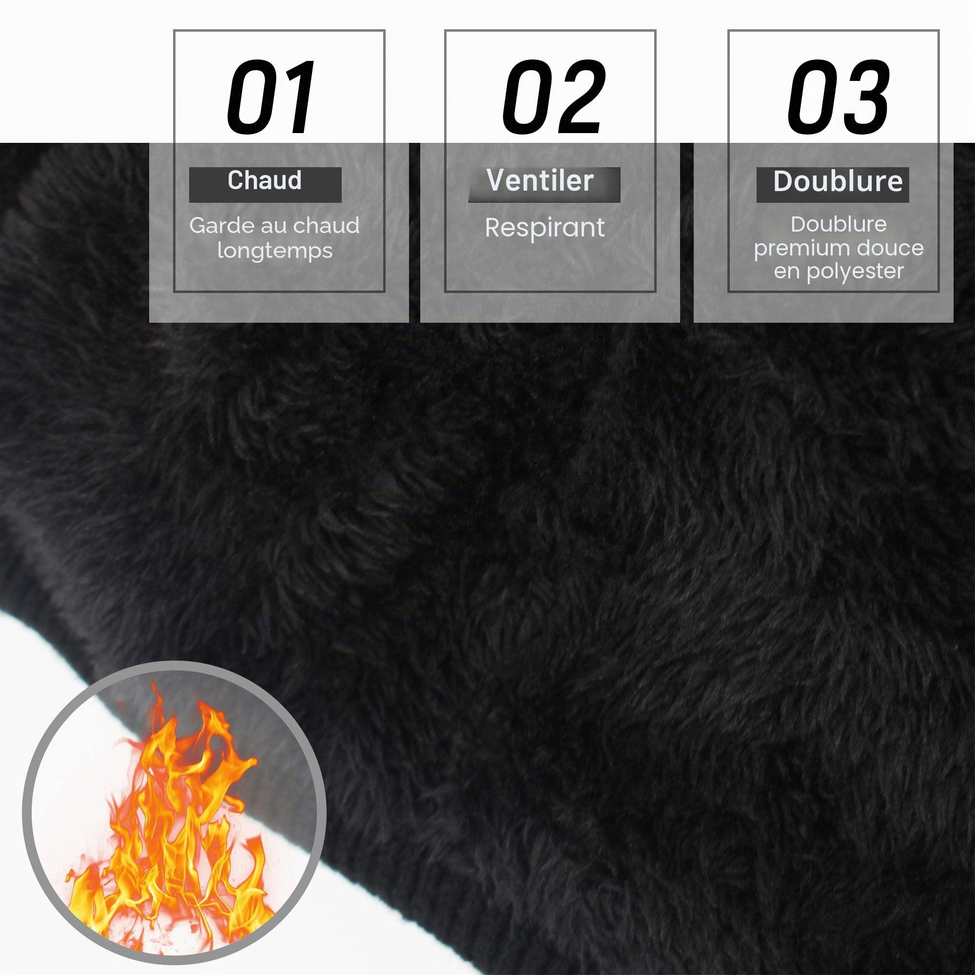 Svpro Bonnet Électrique Rechargeable Épais et Chaud avec 3 Réglages de Chauffage, Hommes et Femmes, Bonnet Crânien Chauffé jusqu'à 3-7H