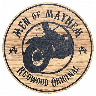 Sons of anarchy men of mayhem redwood original biker inspired Laser Engraved Coaster drinks place mat beer mat