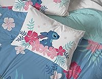 Vista 5 de Jay Franco Kids Sheet Set with Fitted, Flat Sheets & Pillow Cover - Ultra-Soft Bedding with Pillowcase for Room Decor, Pink - Lilo & Stitch, 4 Piece