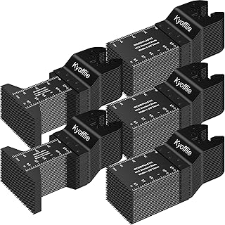 100Pcs Oscillating Saw Blades, Quick Release Multi Tool Blades Kits Universal Oscillating Tool Blades Wood Plastic Multitool Blades Compatible with Dewalt, Ryobi, Makita, Bosch, Craftsman