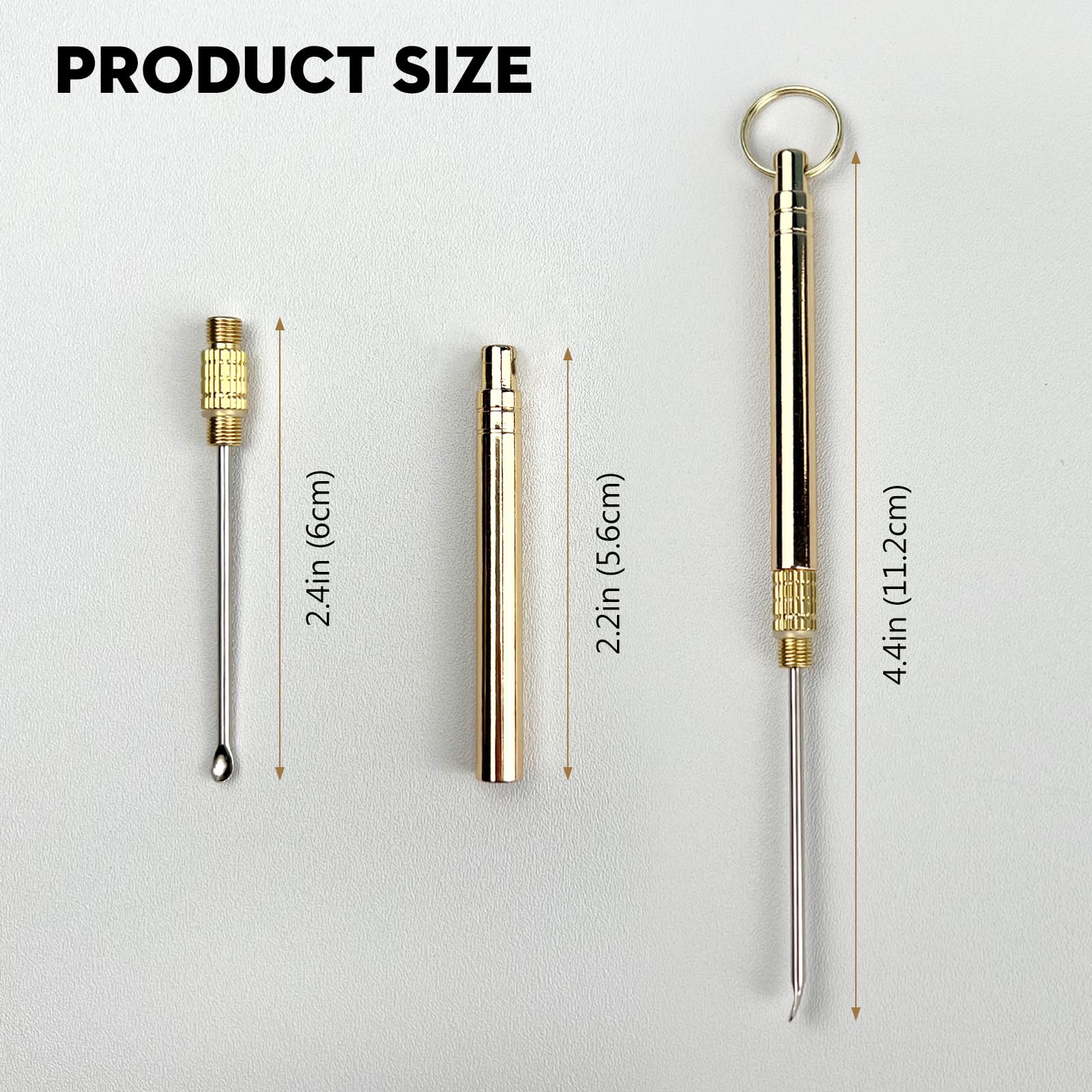 Folding Brass Ear Wax Removal Tool - Portable Ear Pick Cleaner with Key Ring
