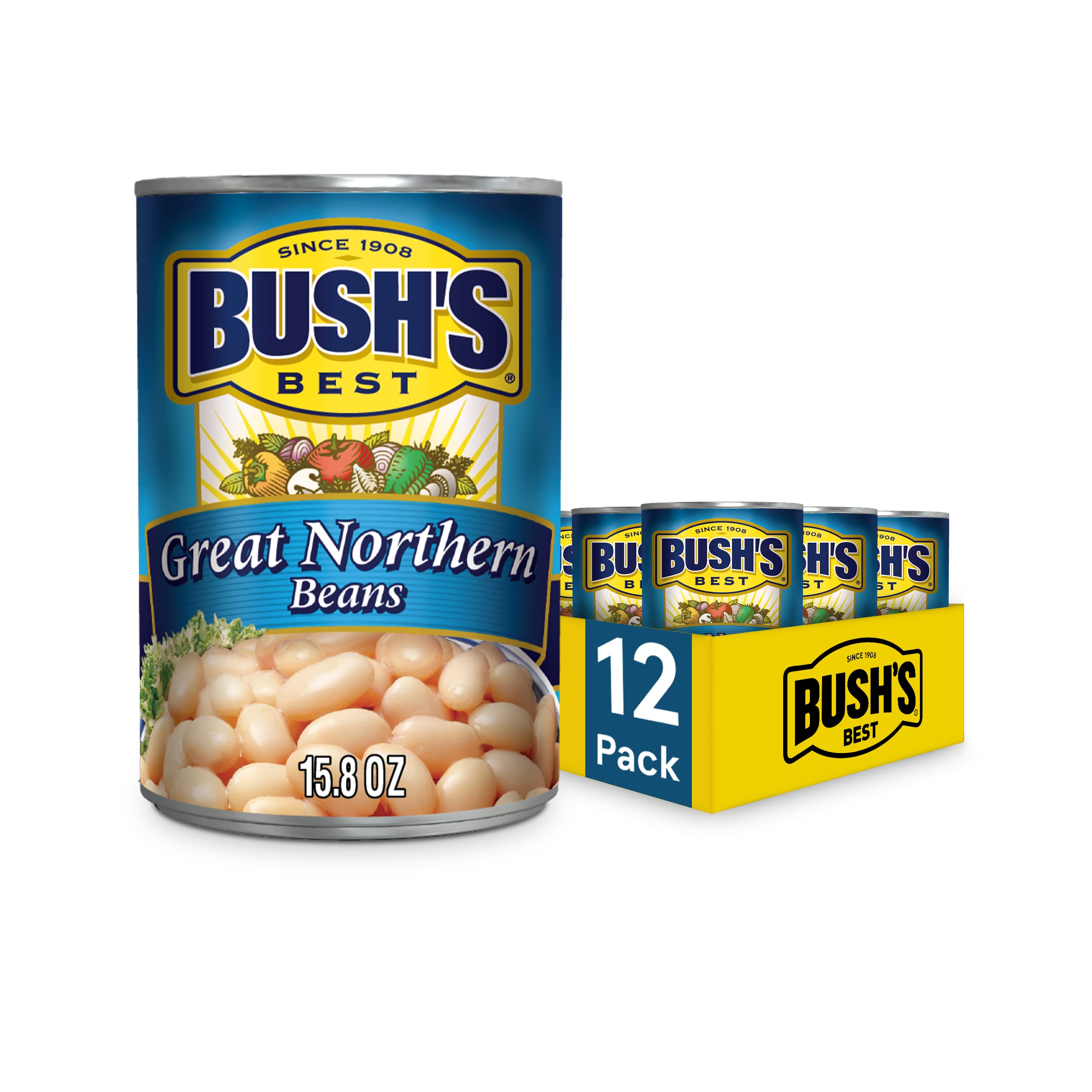 Buy BUSH'S BEST Canned Great Northern Beans (Pack of 12), Source of