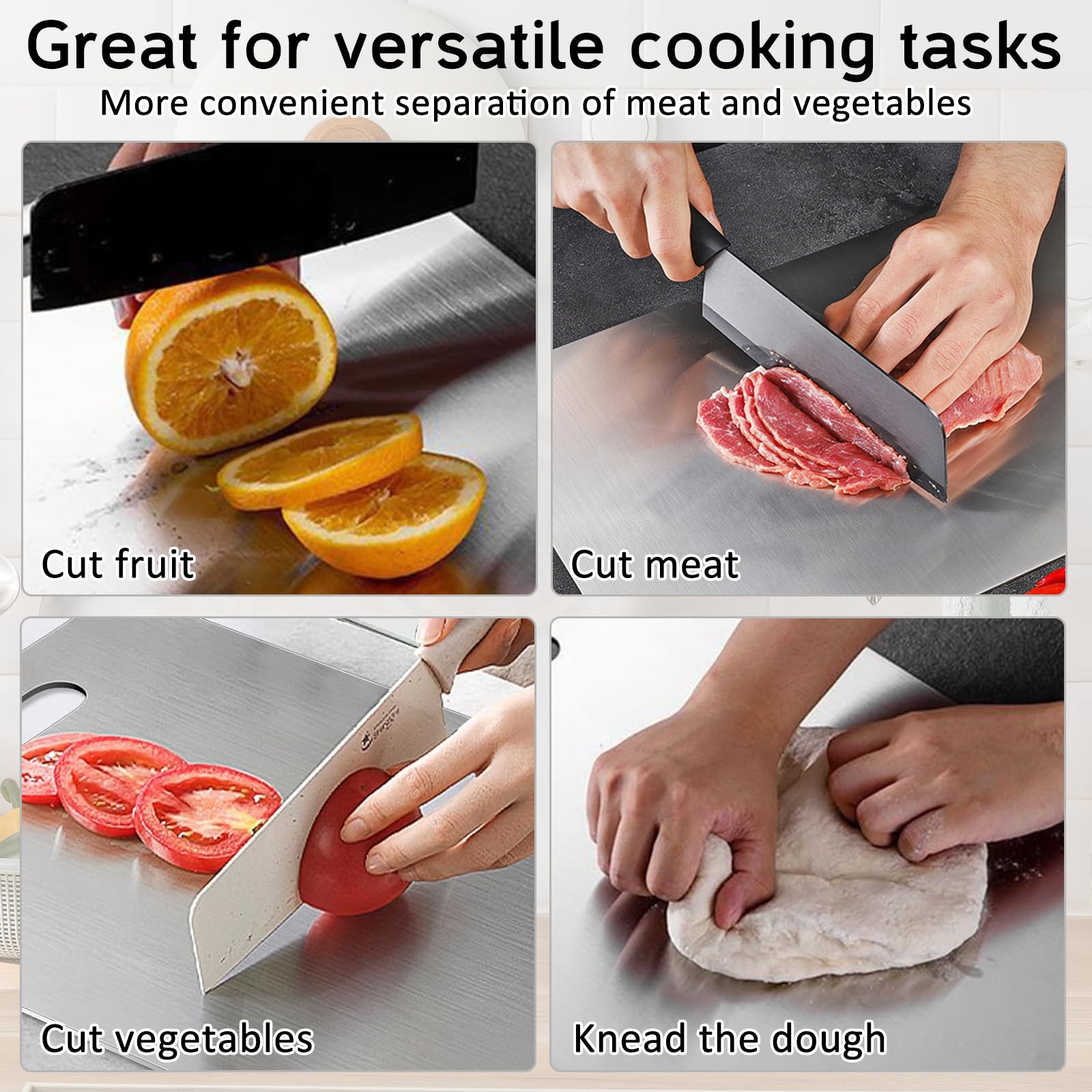 Yamato Planche à Découper en Titane, 3 Pcs Inox, Cuisine