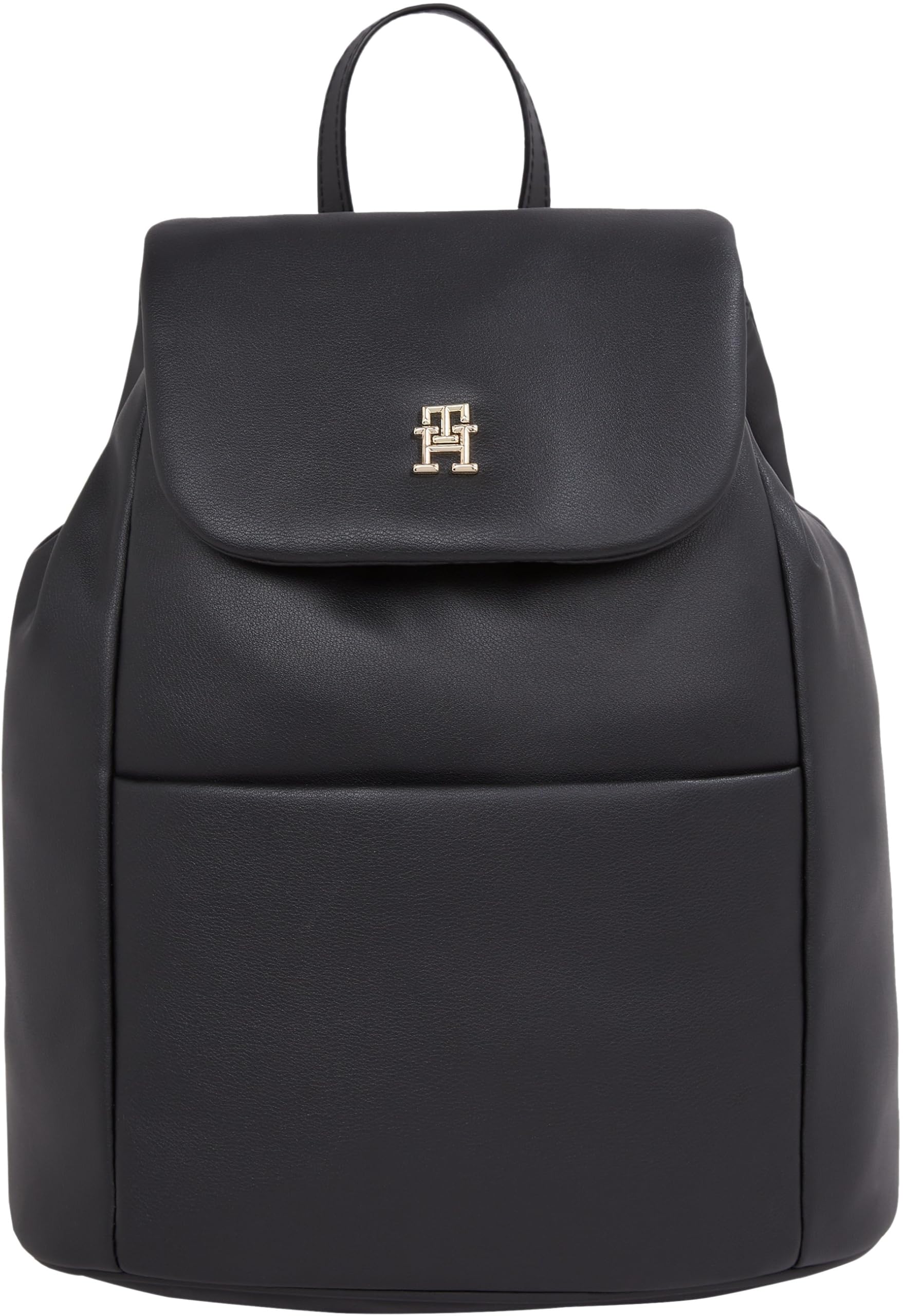 Tommy Hilfiger Donna Zaino Poppy Reform Flap Backpack con Cordoncino, Nero (Black), Taglia Unica