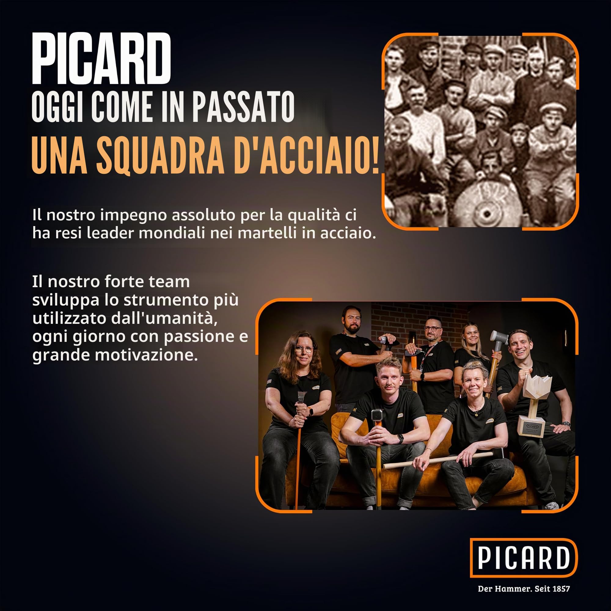 PICARD Martello da carpentiere AluTec® n. 1098 zigrinato | Martello carpentiere ibrido in alluminio e acciaio | Hammer professionale con magnete per chiodi e impugnatura ergonomica