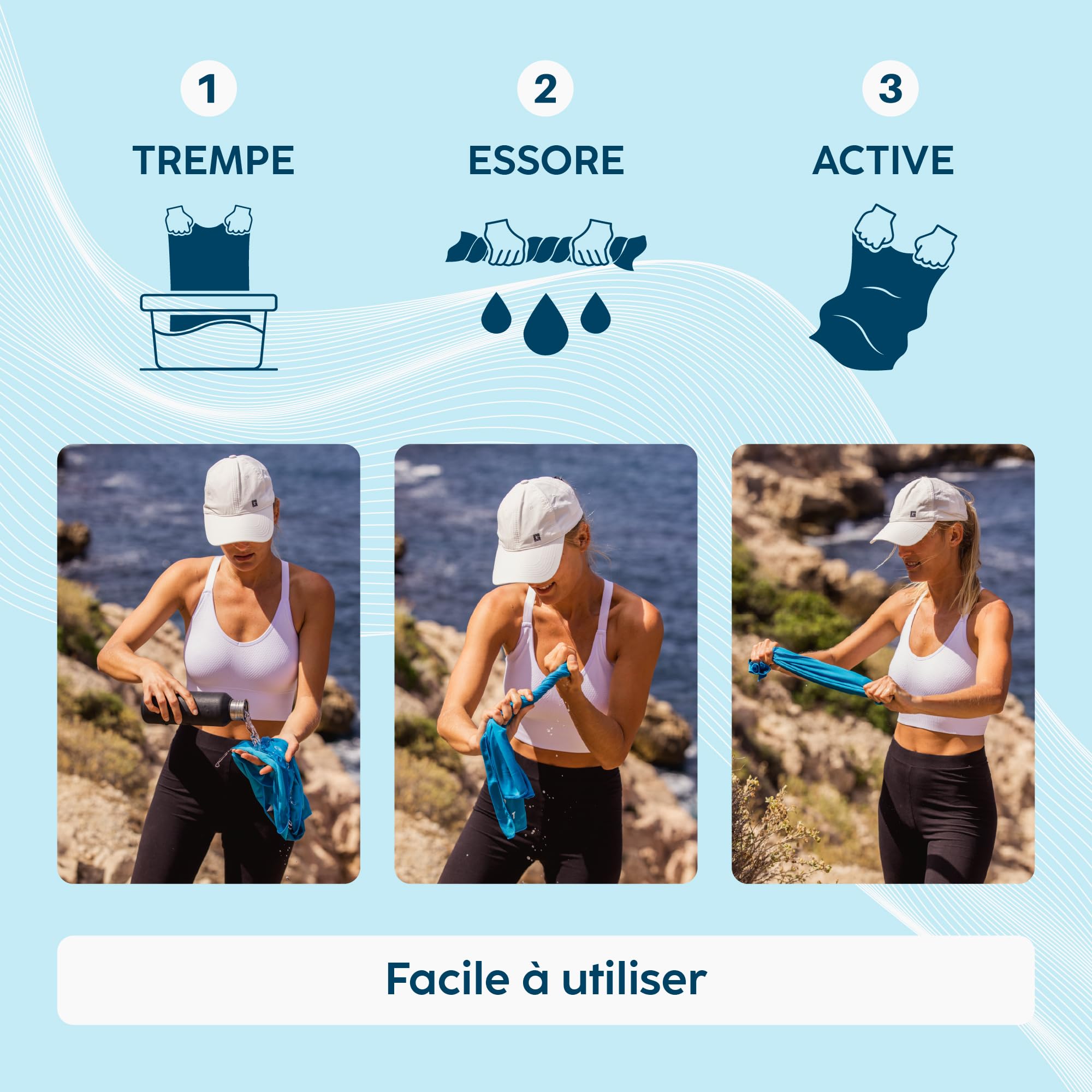 G-HEAT – Serviette Microfibre de Refroidissement & Sport | 100x30cm | Anti-Transpiration, Séchage Rapide & UPF50+ | Serviette Rafraîchissante Multi-Usages (Fitness, Yoga, Sport, Voyage, Randonnée)