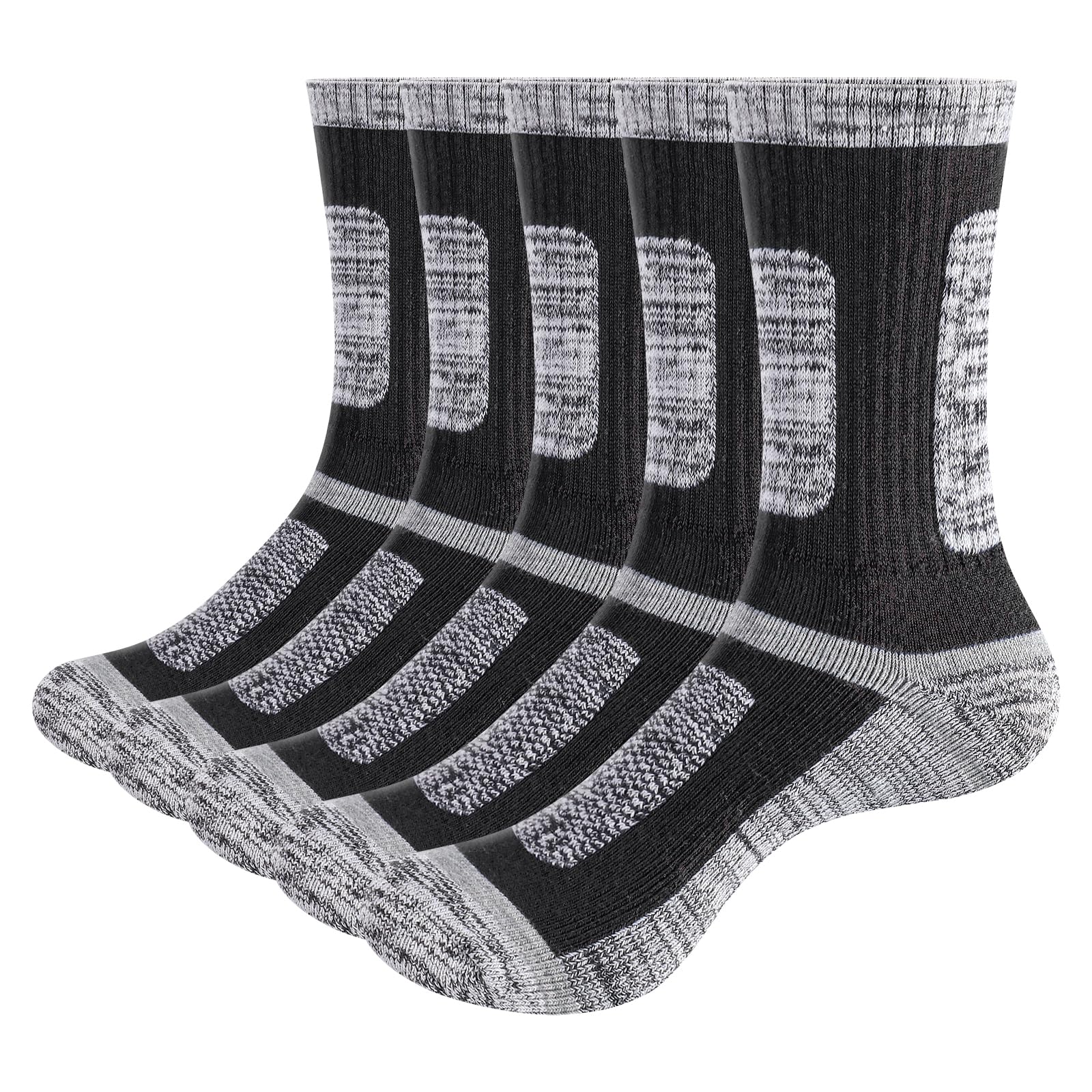 YUEDGE Socken Herren, 5 Paar Sportsocken Baumwolle Tennissocken, Wandersocken, Arbeitssocken, Atmungsaktive Herrensocken Laufsocken mit Dicke Frotteesohle