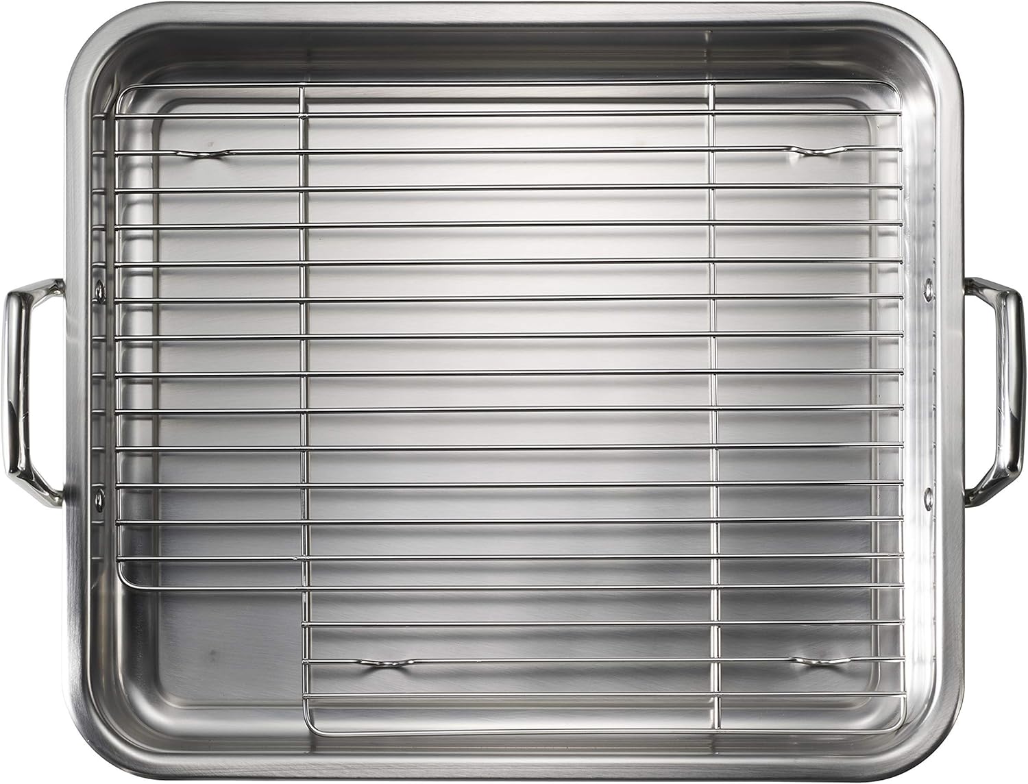 16.5" Stainless Steel Deep Roasting Pan with V-Rack