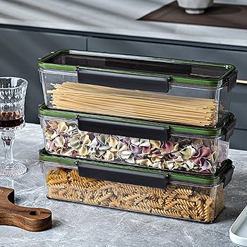 Amazon.co.jp: パスタ 保存容器 横置き | 気密パスタスパゲッティ