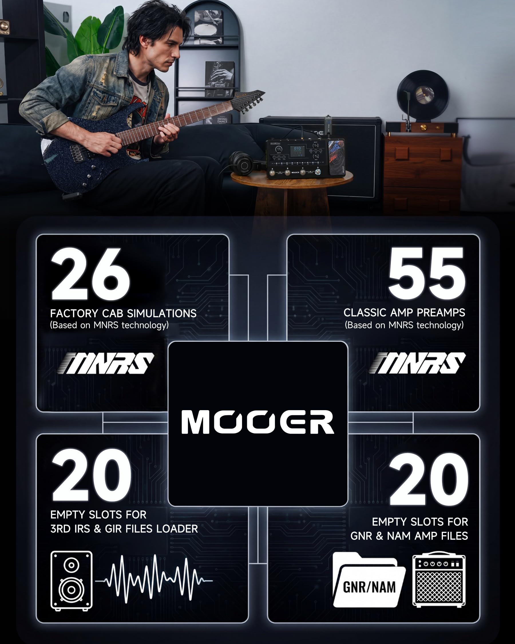 MOOER Ge150 Pro Li Preto - Processador Multiefeitos para Guitarra