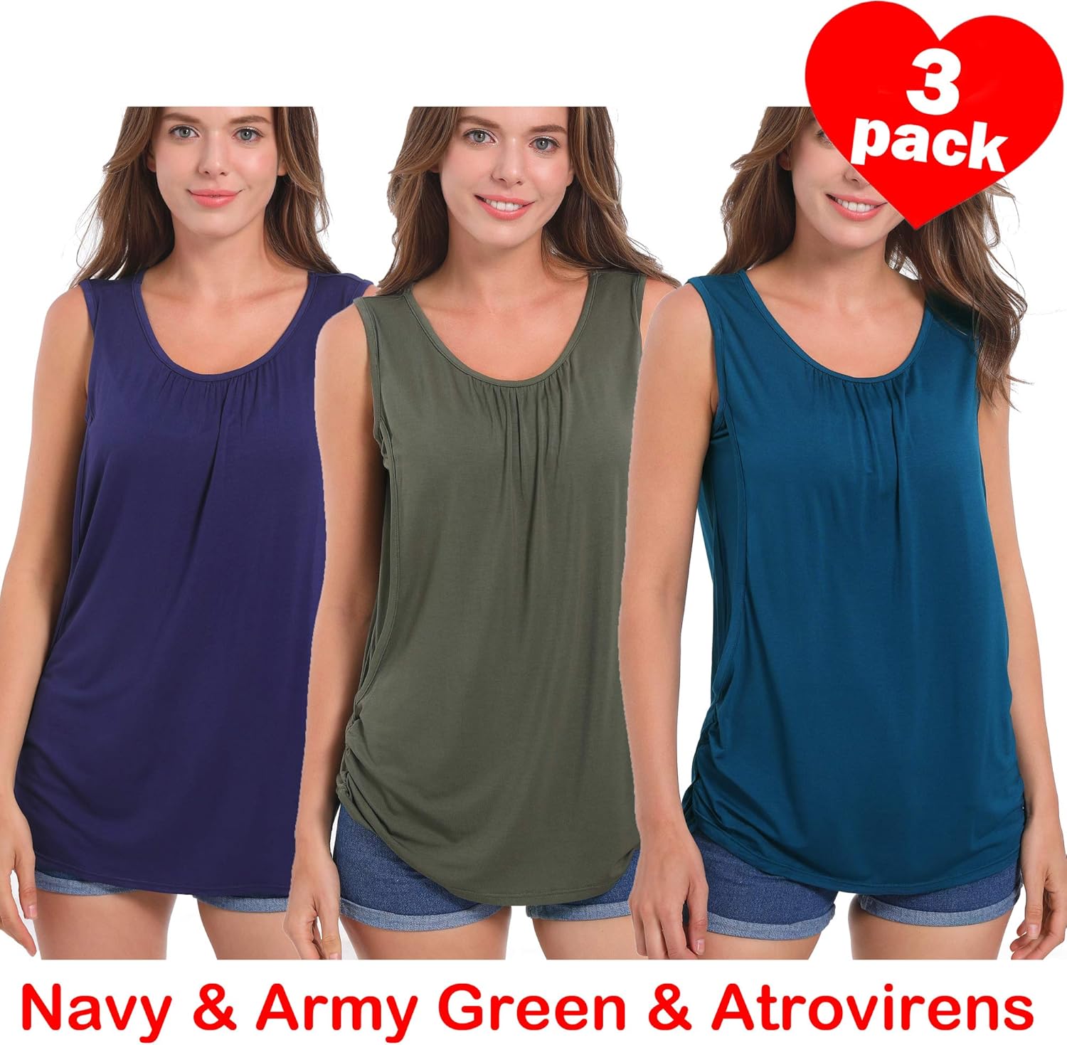 SUIEK Women's Maternity Nursing Tops Breastfeeding Tanks Tee Shirt Pregnancy Clothes
