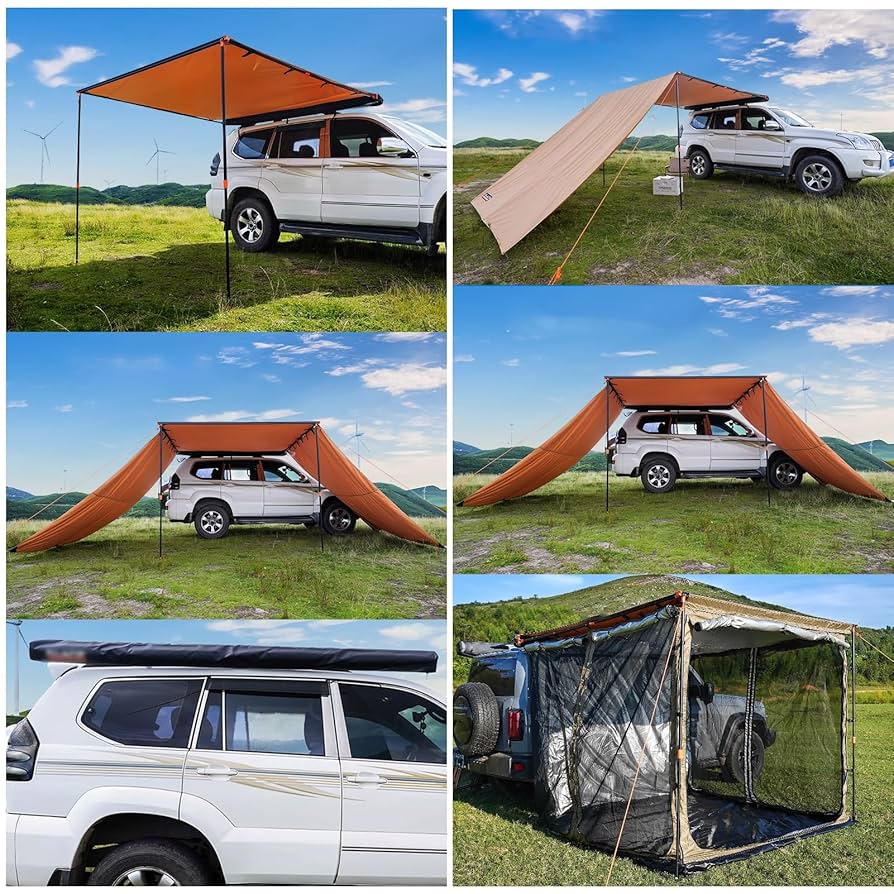 車用サイドオーニングテント 黒遮光 防水（250cm*300cm） 車用サイドオーニングテント 黒遮光 防水（250cm*300cm） Amazon