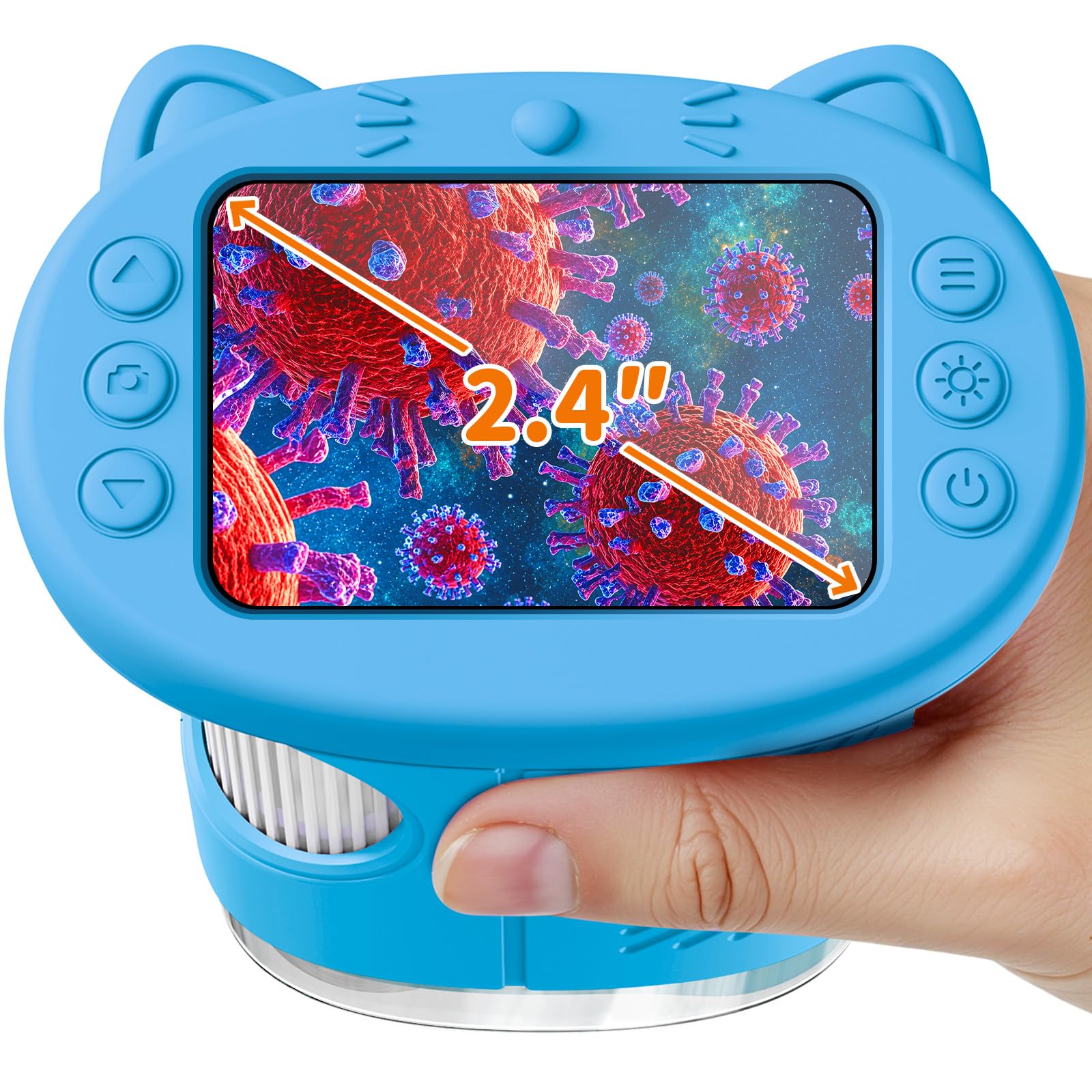 1000X Handheld Digital Microscope for Kids, 2.4" IPS Screen STEM Toys