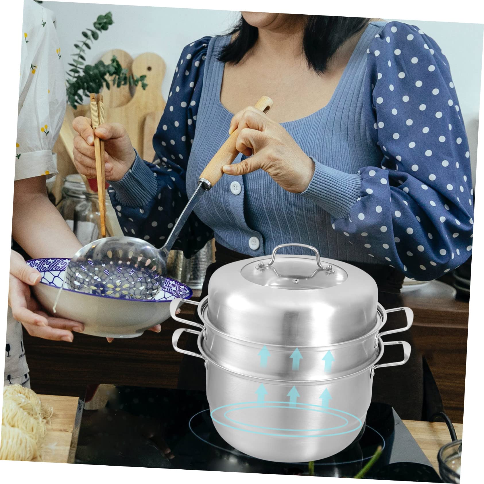PRETYZOOM Juego de Ollas de Vapor Multiusos Vaporera de Alimentos para Bebés Vaporera de Verduras Cesta para Ollas de Vapor Accesorios
