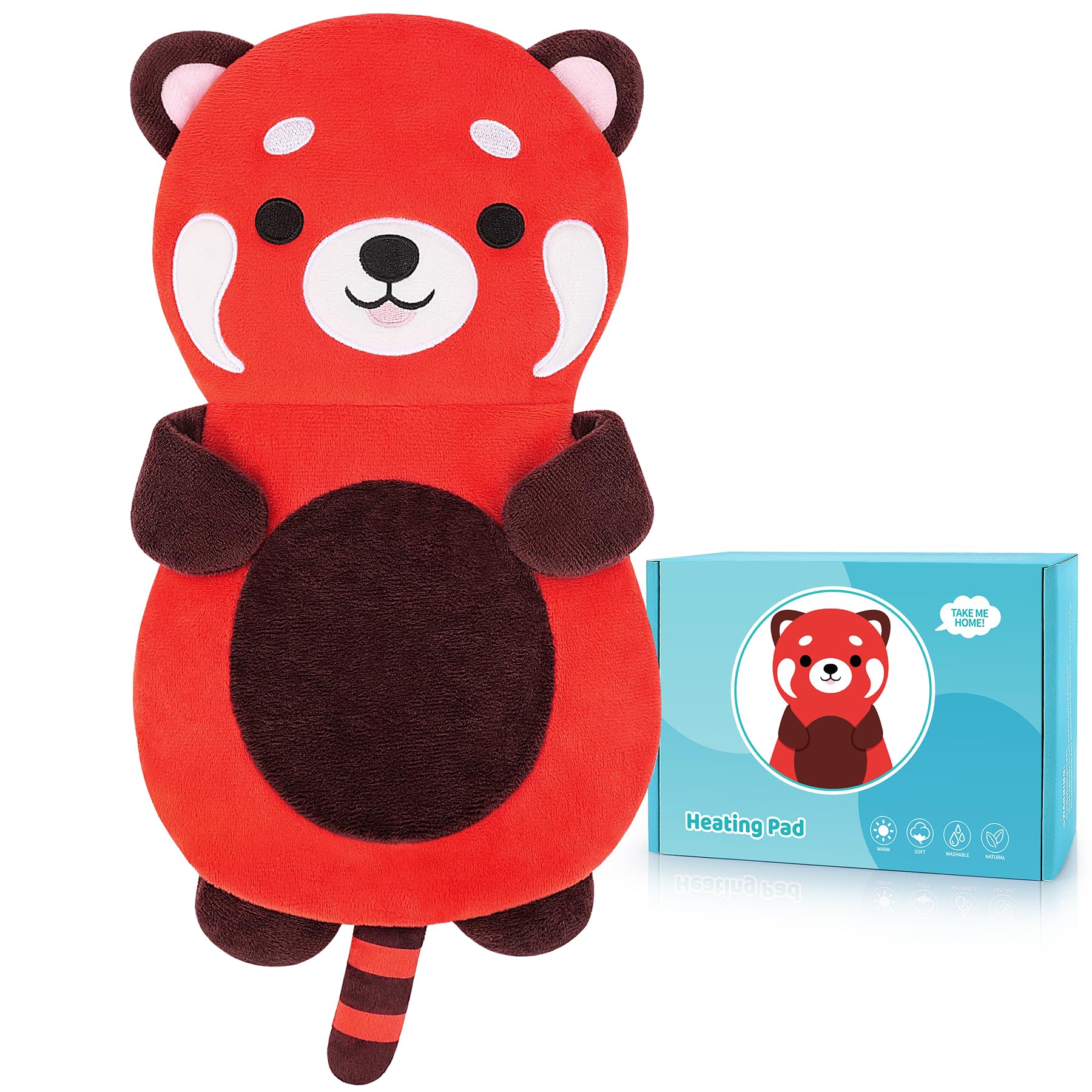 Red Panda Microwave Heating Pad for Period Cramps Pain Relief